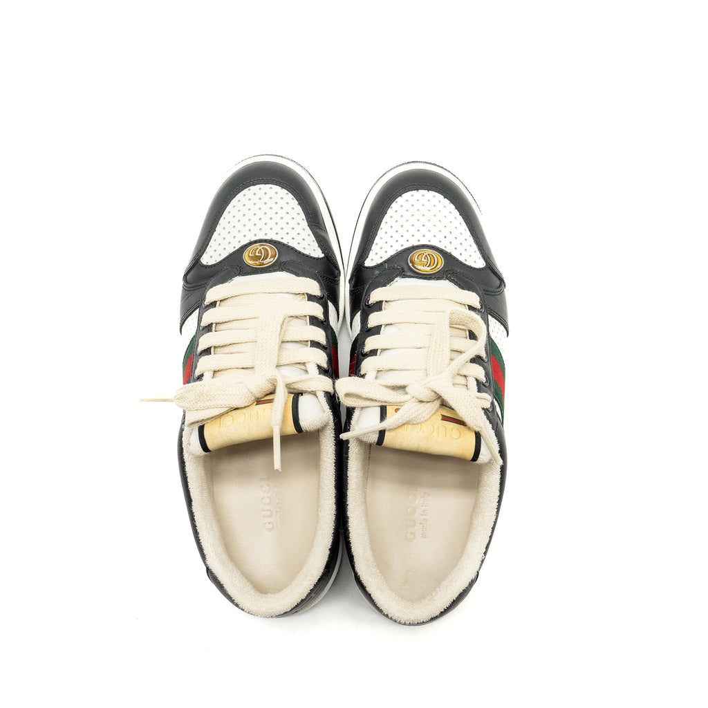 GUCCI SCREENER TRAINER SNEAKER BLACK/WHITE MULTICOLOUR