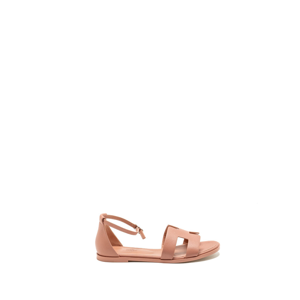 HERMES SANTORINI SANDAL EPSOM ROSE AUBE SHW