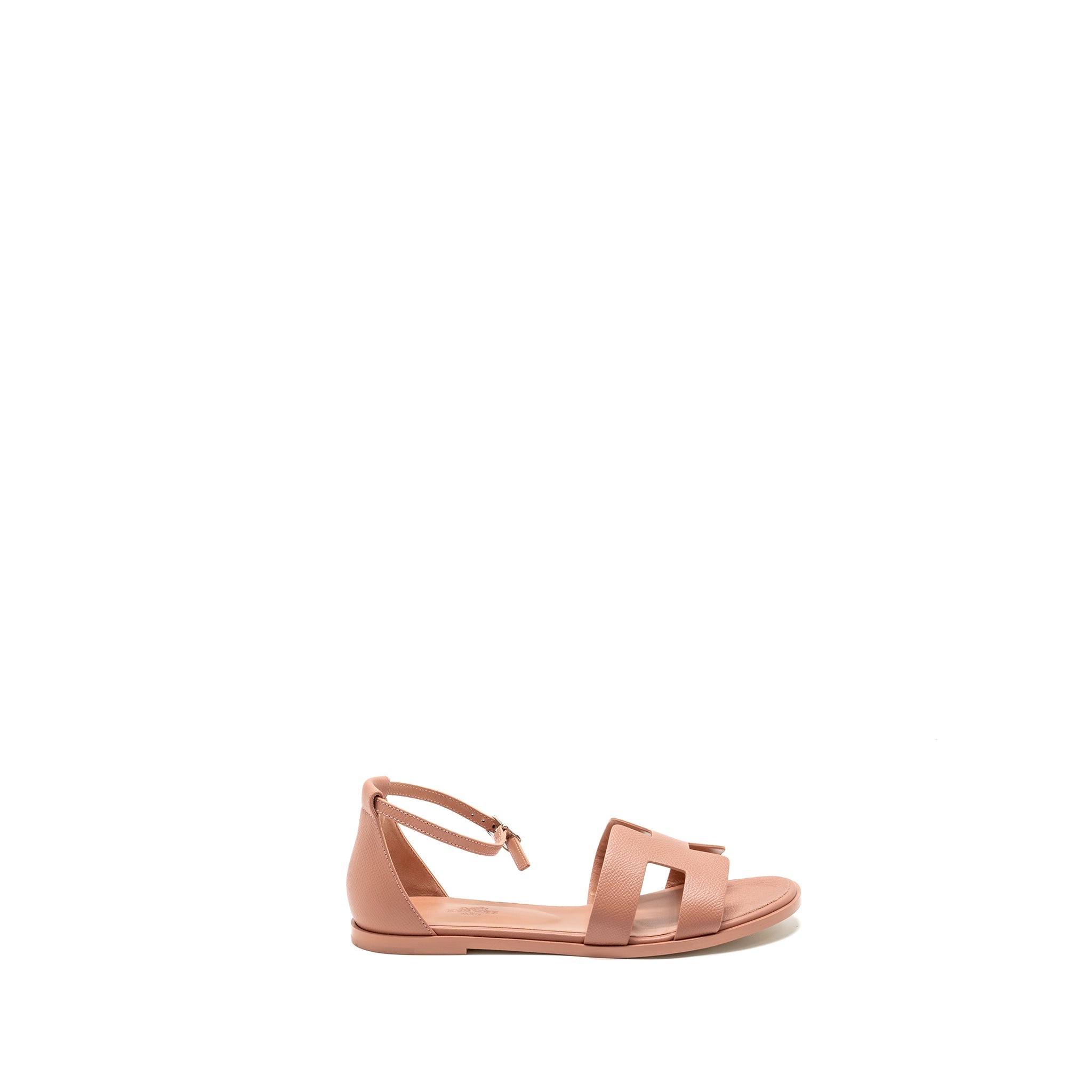 HERMES SANTORINI SANDAL EPSOM ROSE AUBE SHW