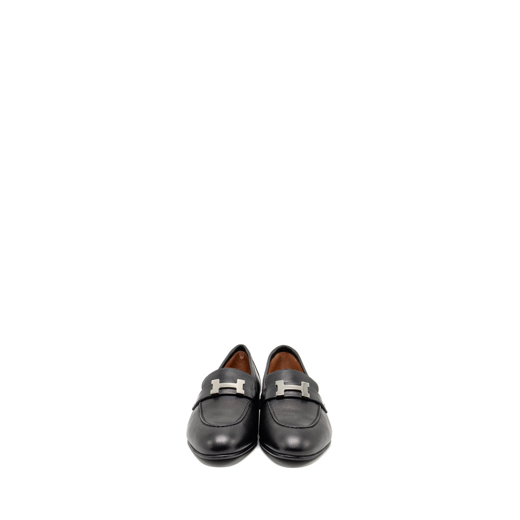 HERMES MOCASSIN PARIS LOAFER CHEVRE BLACK SHW