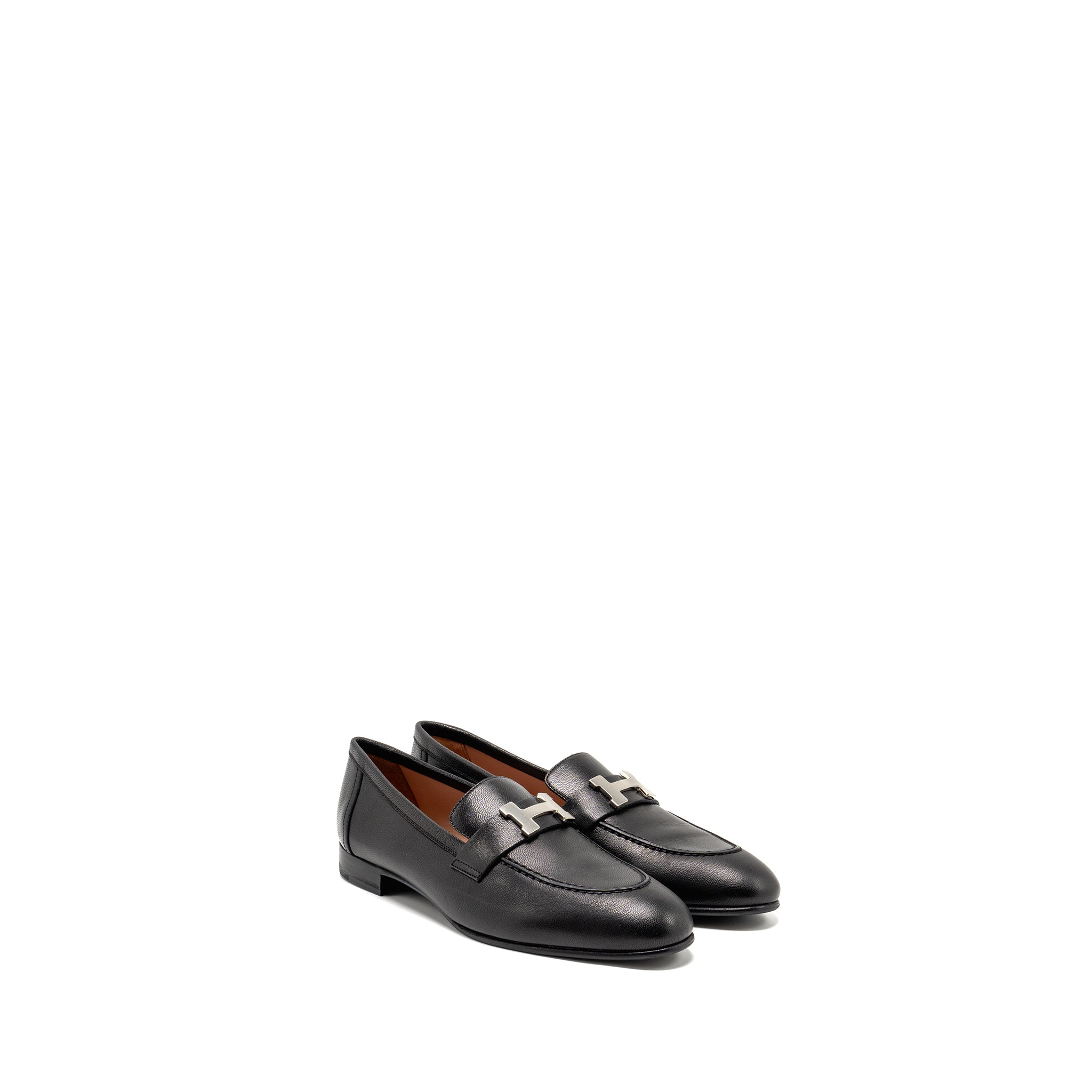 HERMES MOCASSIN PARIS LOAFER CHEVRE BLACK SHW