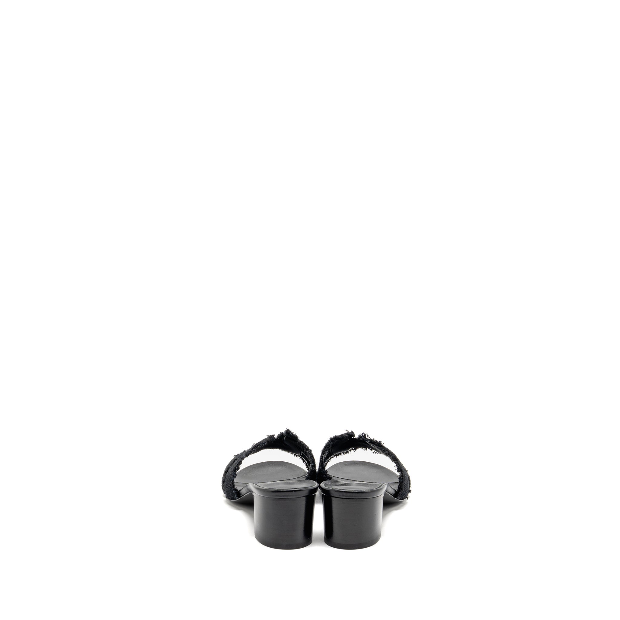 HERMES OASIS SANDAL CANVAS BLACK