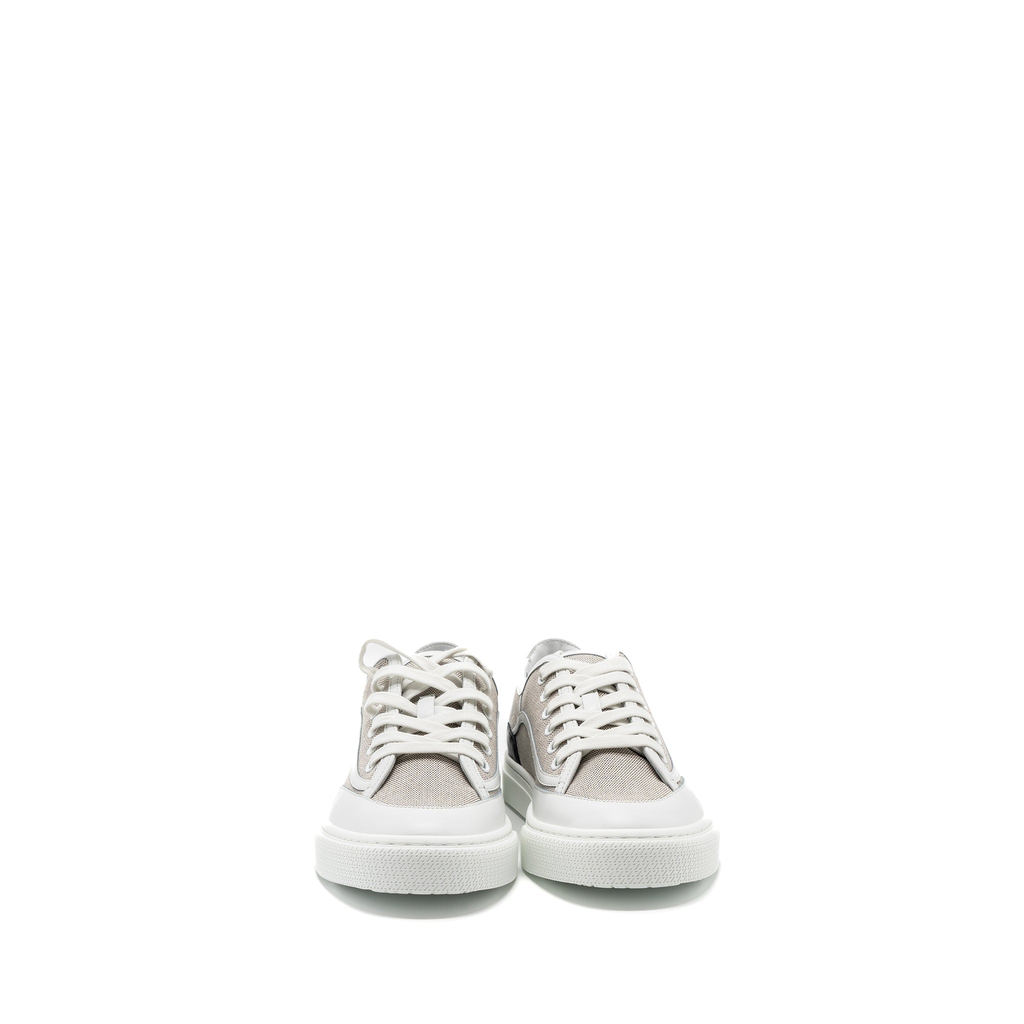 HERMES GET SNEAKER CALFSKIN / CANVAS PRUNOIR / BLANC