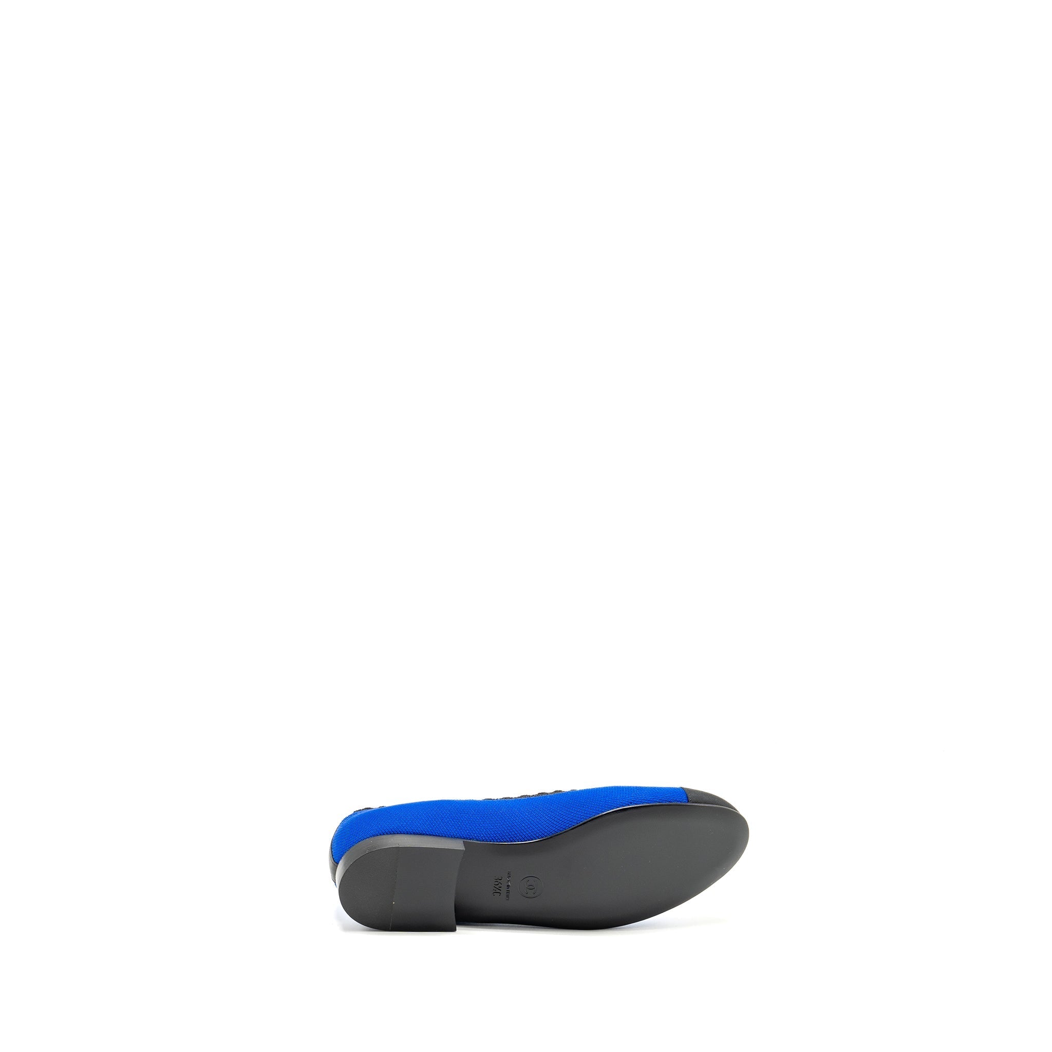 CHANEL BALLET FLATS FABRIC BLUE/ BLACK