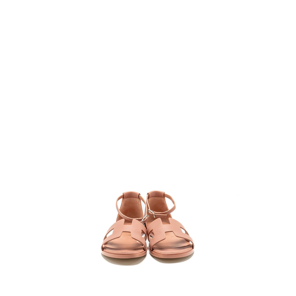 HERMES SANTORINI SANDAL EPSOM ROSE AUBE SHW