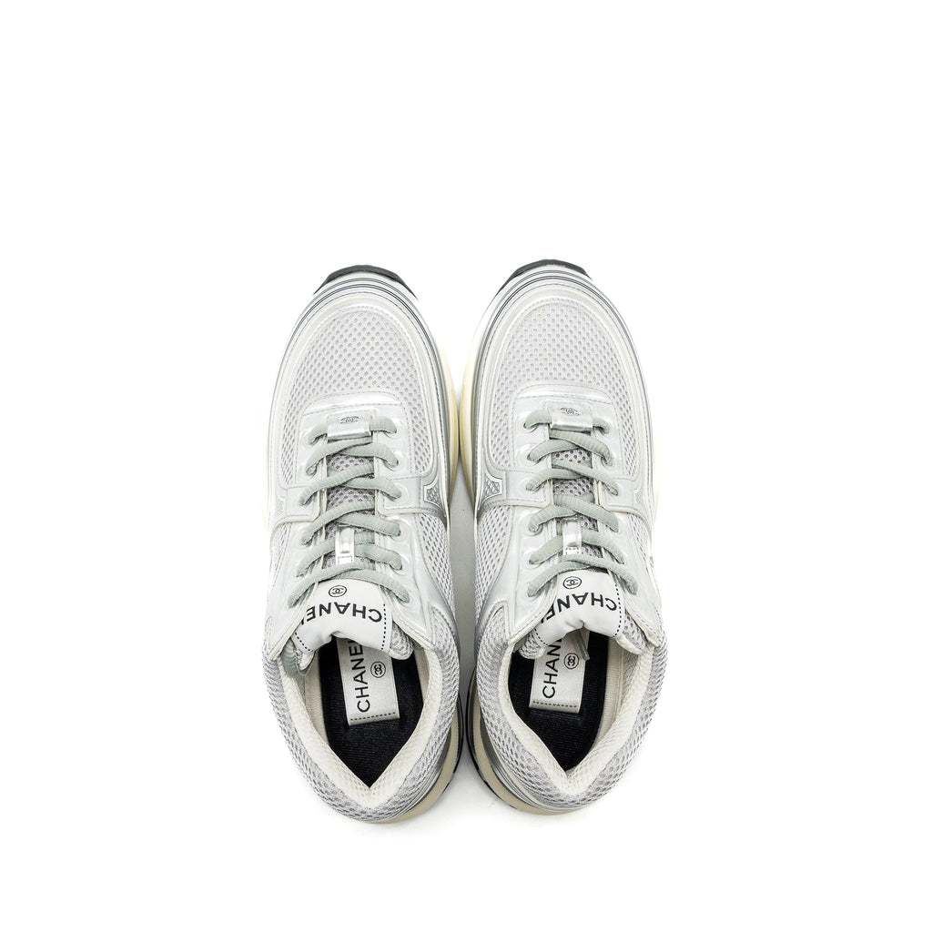 CHANEL 23C METALLIC TRAINER / SNEAKERS SILVER MULTICOLOUR