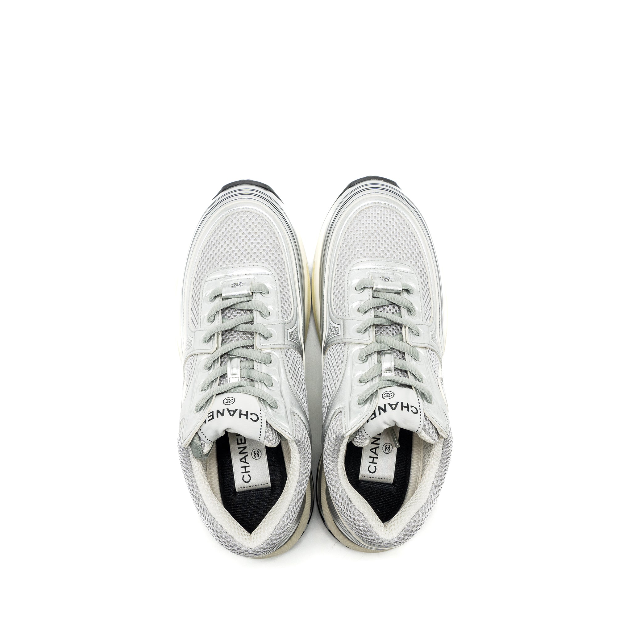CHANEL 23C METALLIC TRAINER / SNEAKERS SILVER MULTICOLOUR