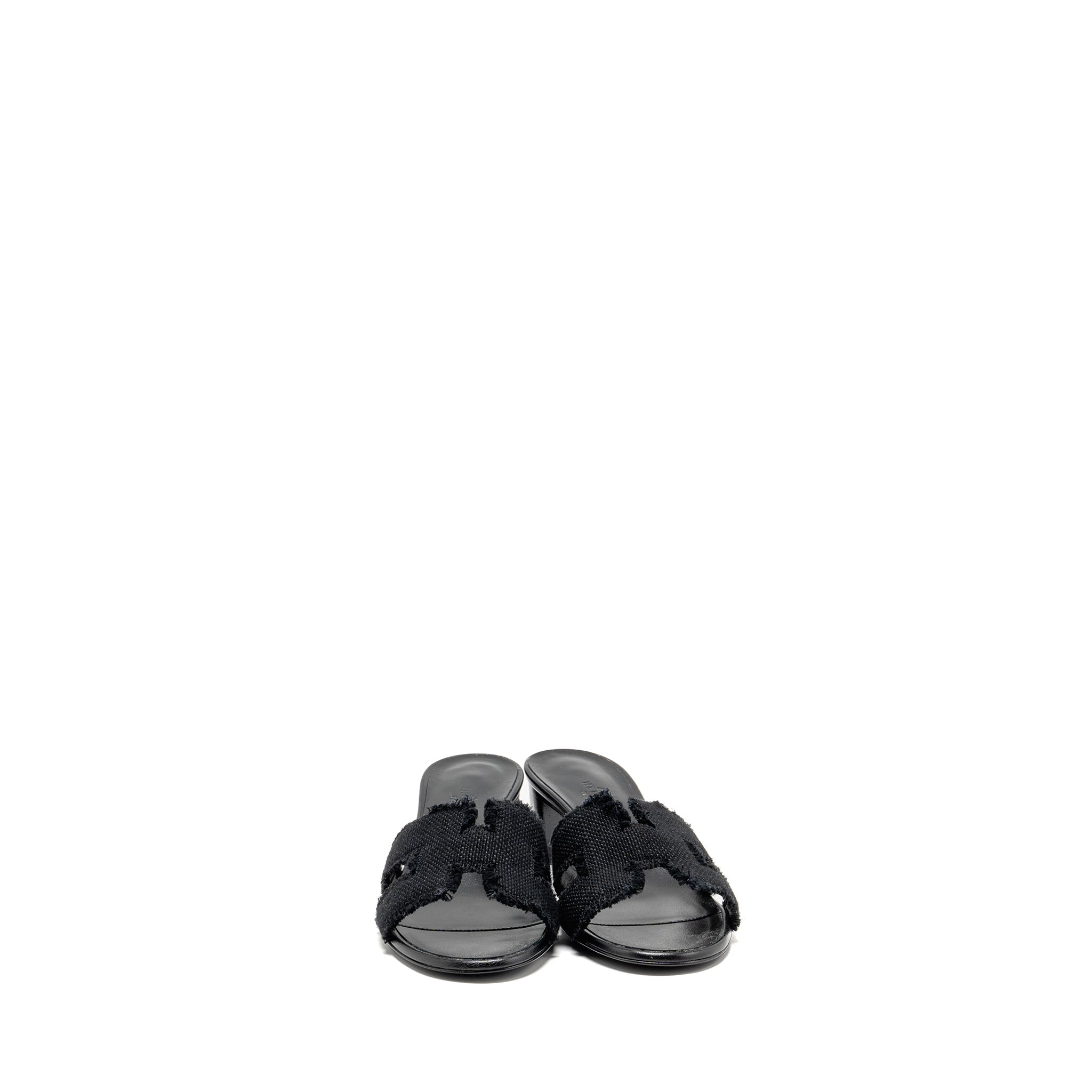 HERMES OASIS SANDAL CANVAS BLACK