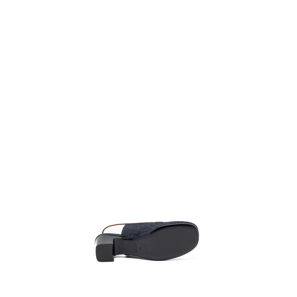 HERMES SANDALS DENIM DARK BLUE/GOLD SHW