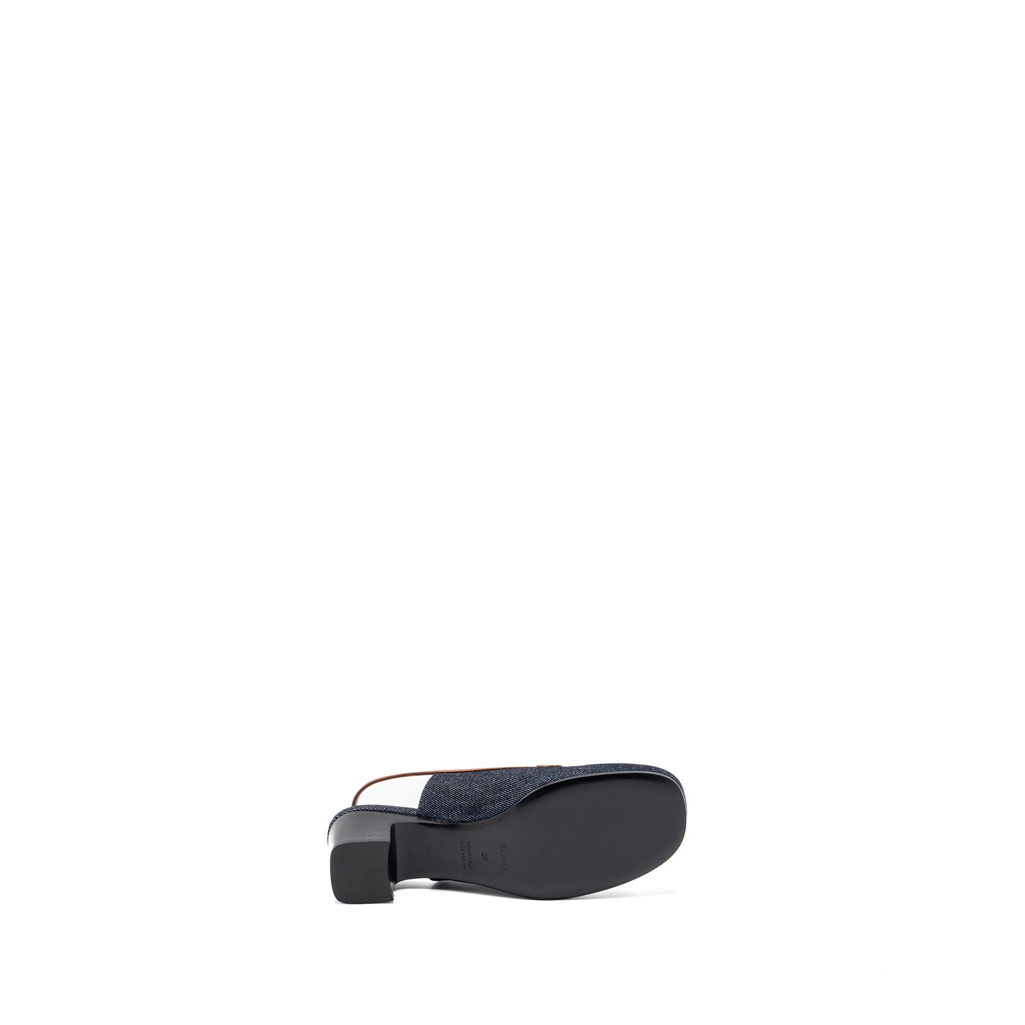 HERMES SANDALS DENIM DARK BLUE/GOLD SHW