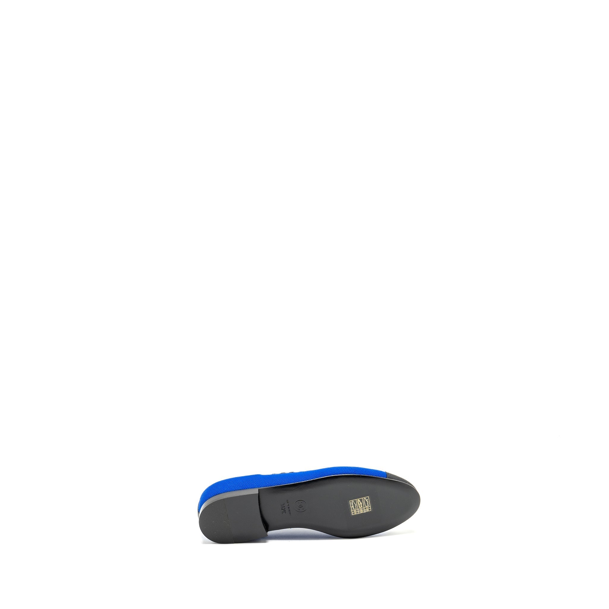 CHANEL BALLET FLATS FABRIC BLUE/ BLACK