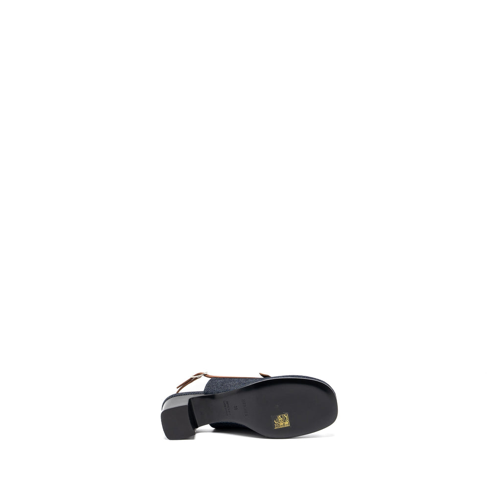HERMES SANDALS DENIM DARK BLUE/GOLD SHW