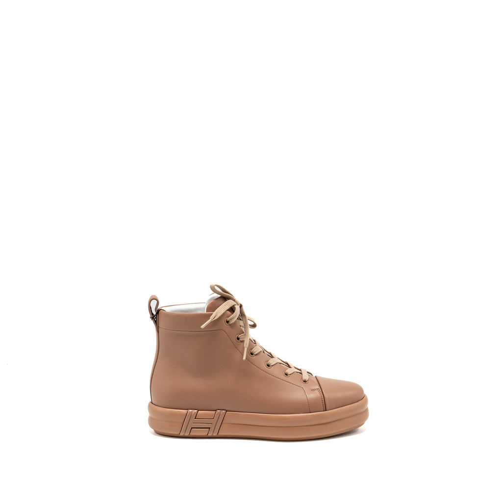 HERMES FEMME HAPPINESS SNEAKER LEATHER ROSE PERLE