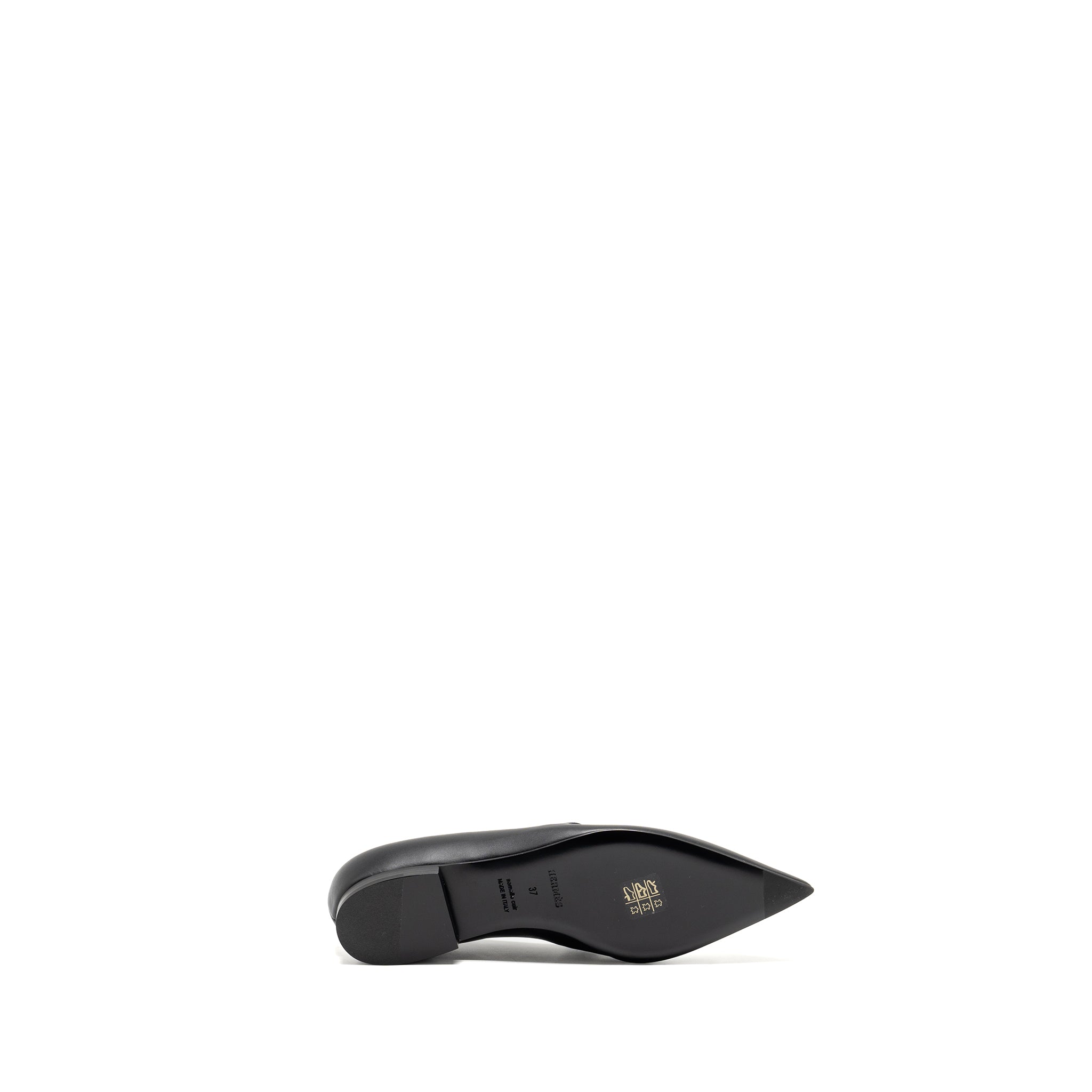 HERMES KELLY BALLET FLAT CALFSKIN BLACK SHW
