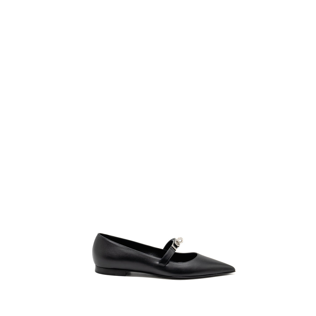 HERMES KELLY BALLET FLAT CALFSKIN BLACK SHW