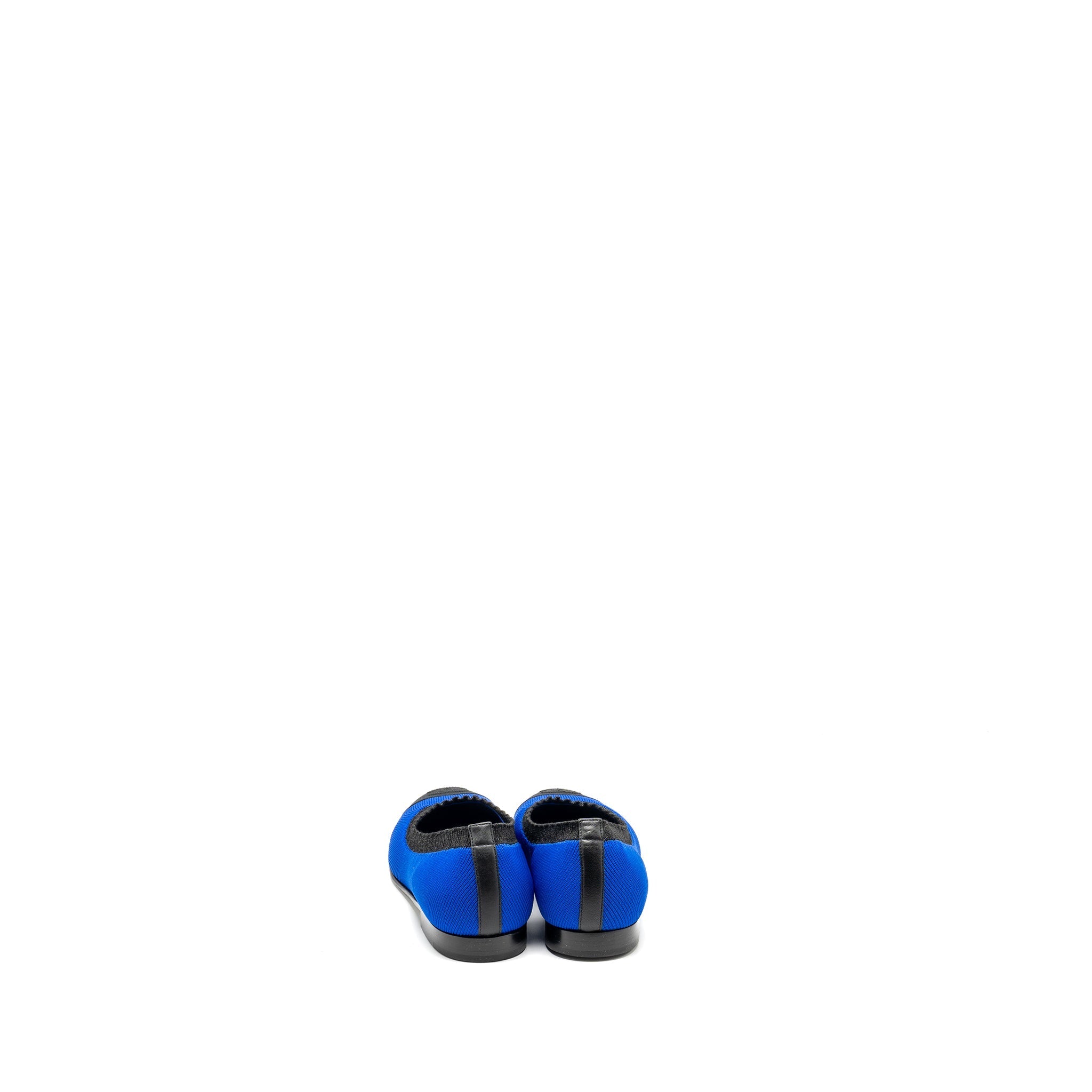 CHANEL BALLET FLATS FABRIC BLUE/ BLACK
