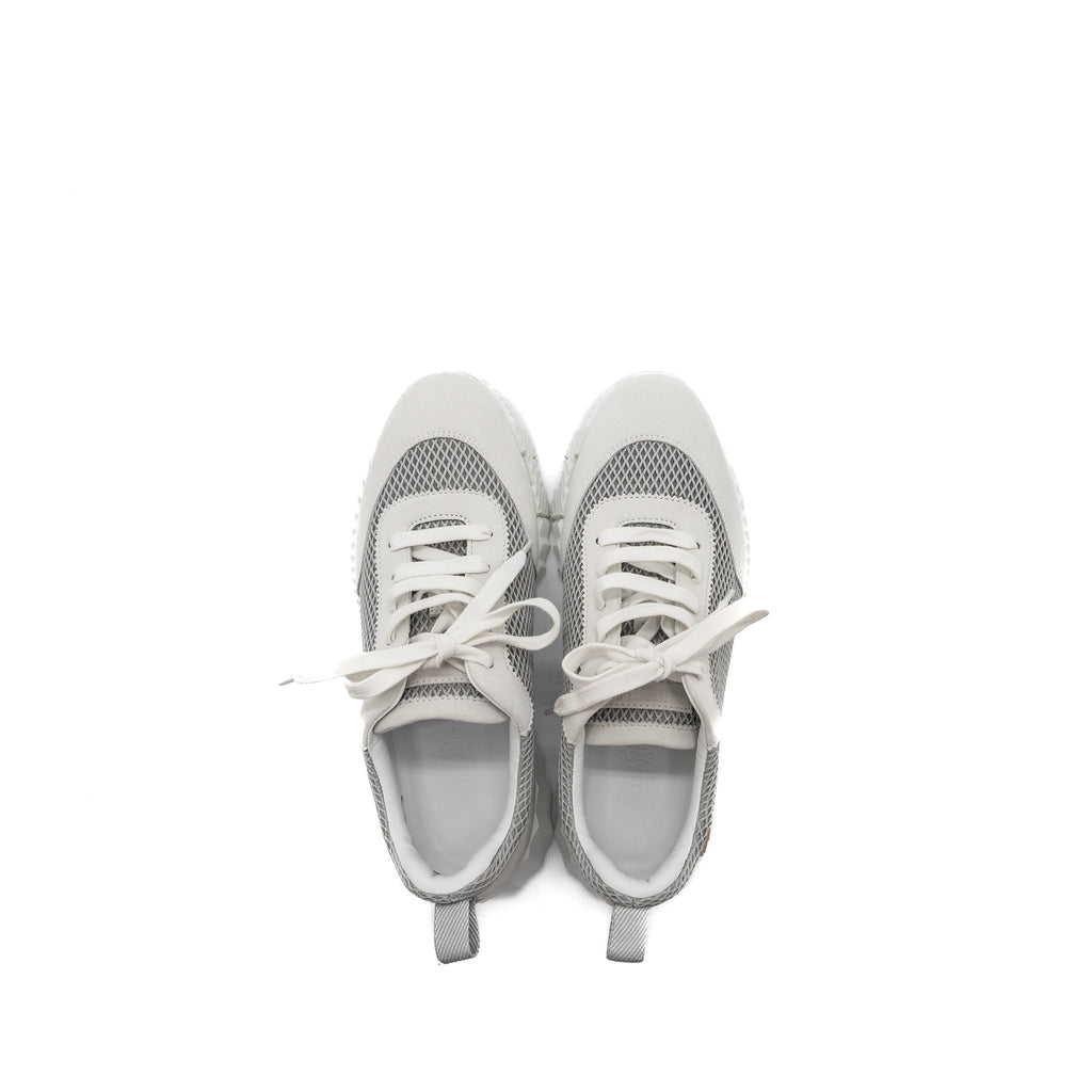 HERMES FEMME BOUNCING SNEAKER GRIS LULEA/ BLANC
