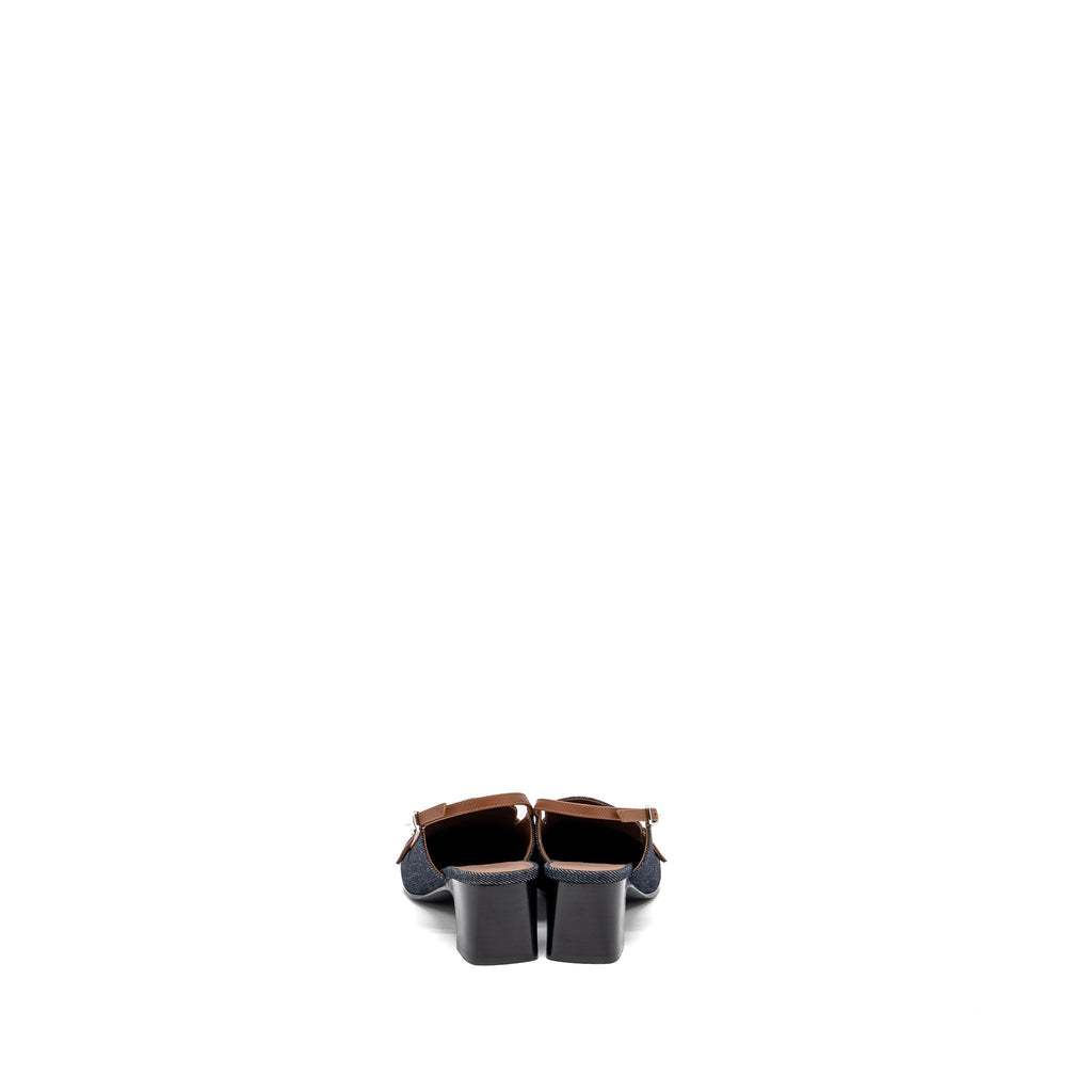 HERMES SANDALS DENIM DARK BLUE/GOLD SHW