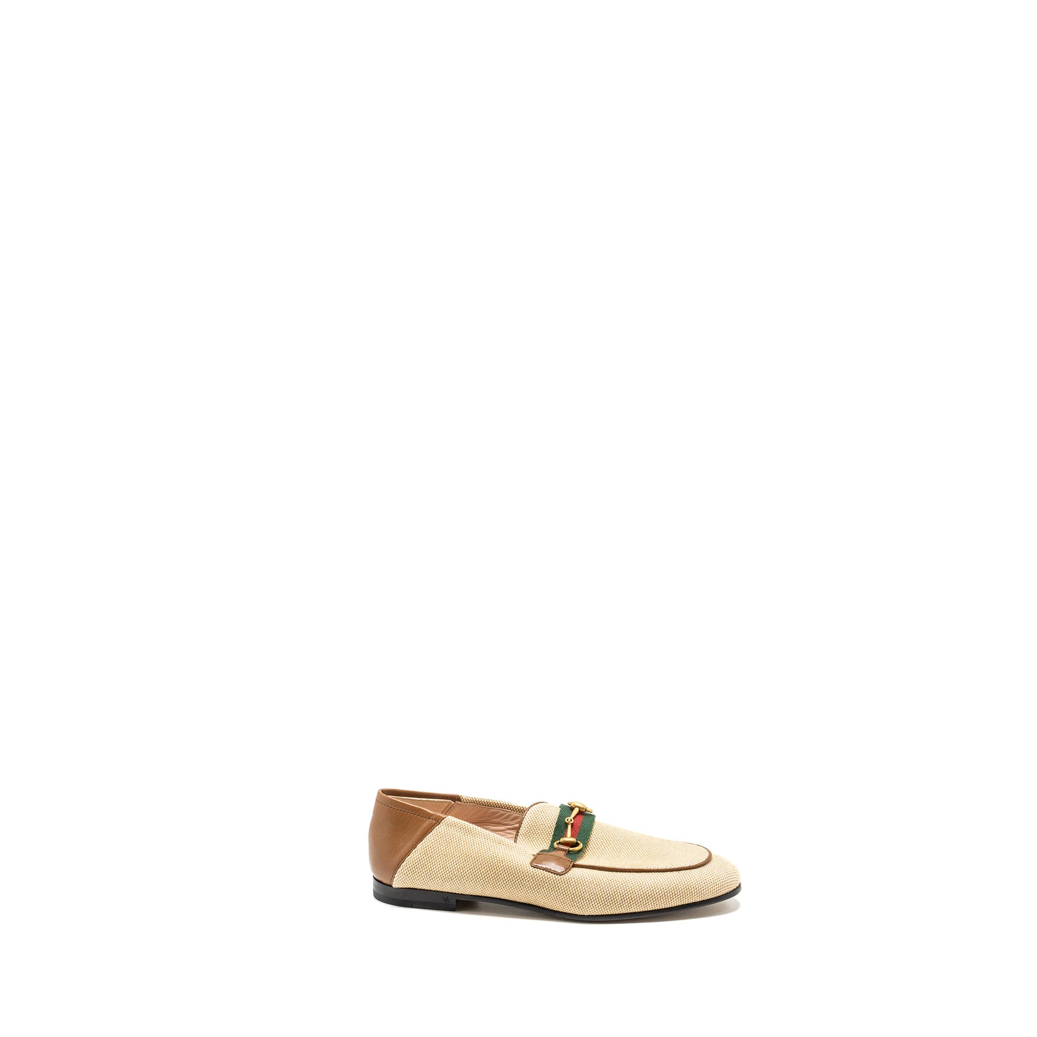 GUCCI HORSEBIT BRIXTON LOAFER CANVAS /LEATHER BEIGE/ BROWN