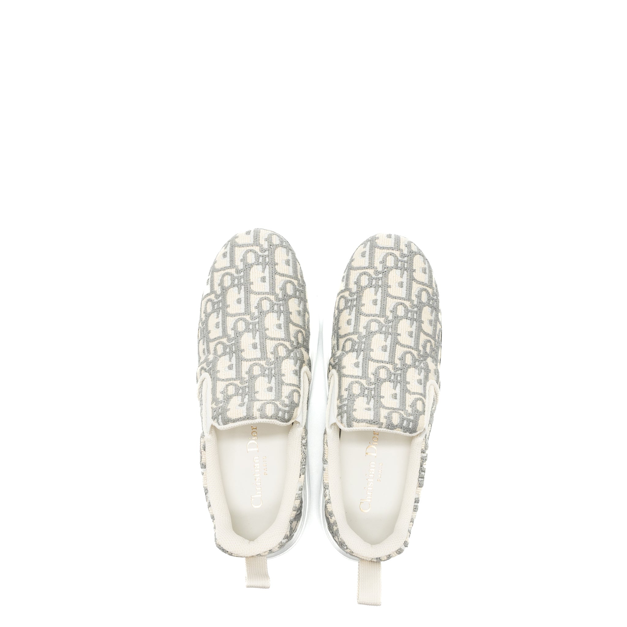 DIOR SOLAR LOAFERS OBLIQUE EMBROIDERY GREY STONE