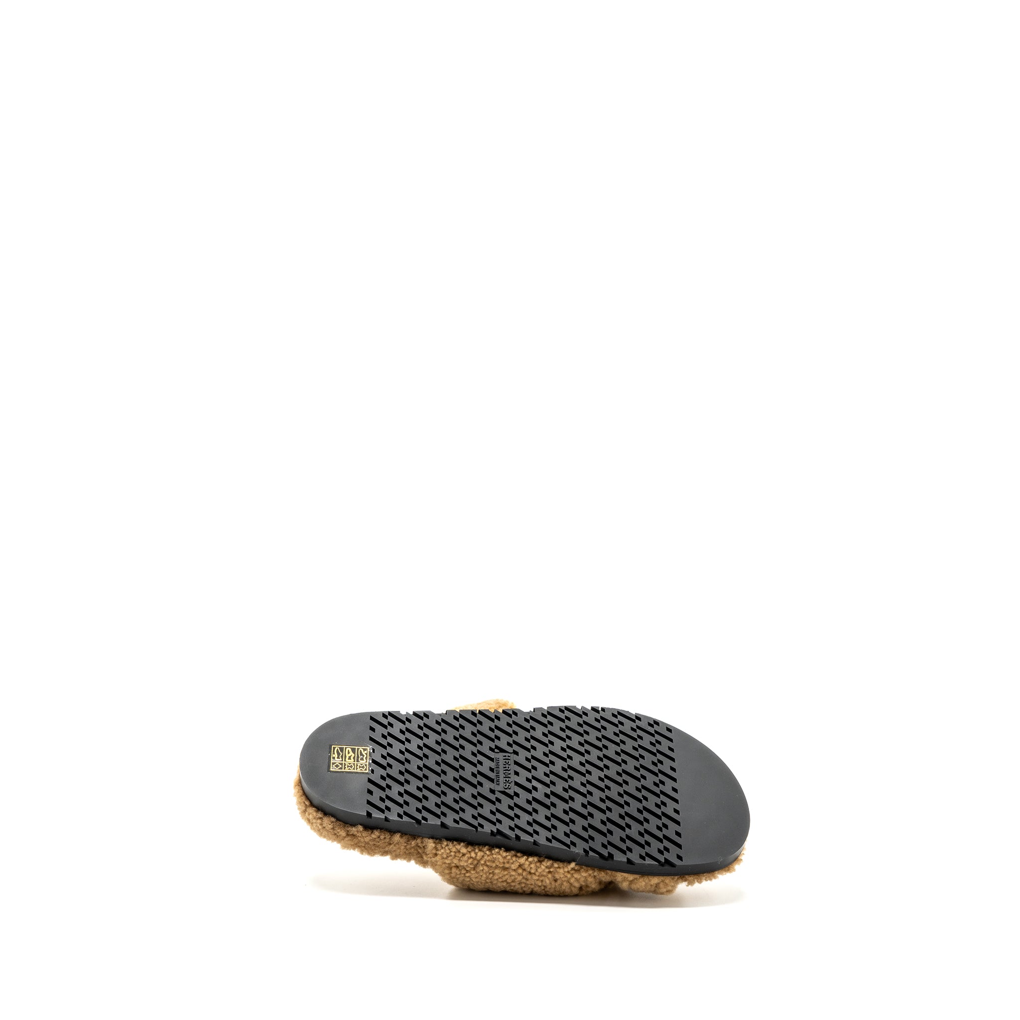 HERMES CHYPRE SANDALS PEAU LANIEE MER BEIGE ARGYLE