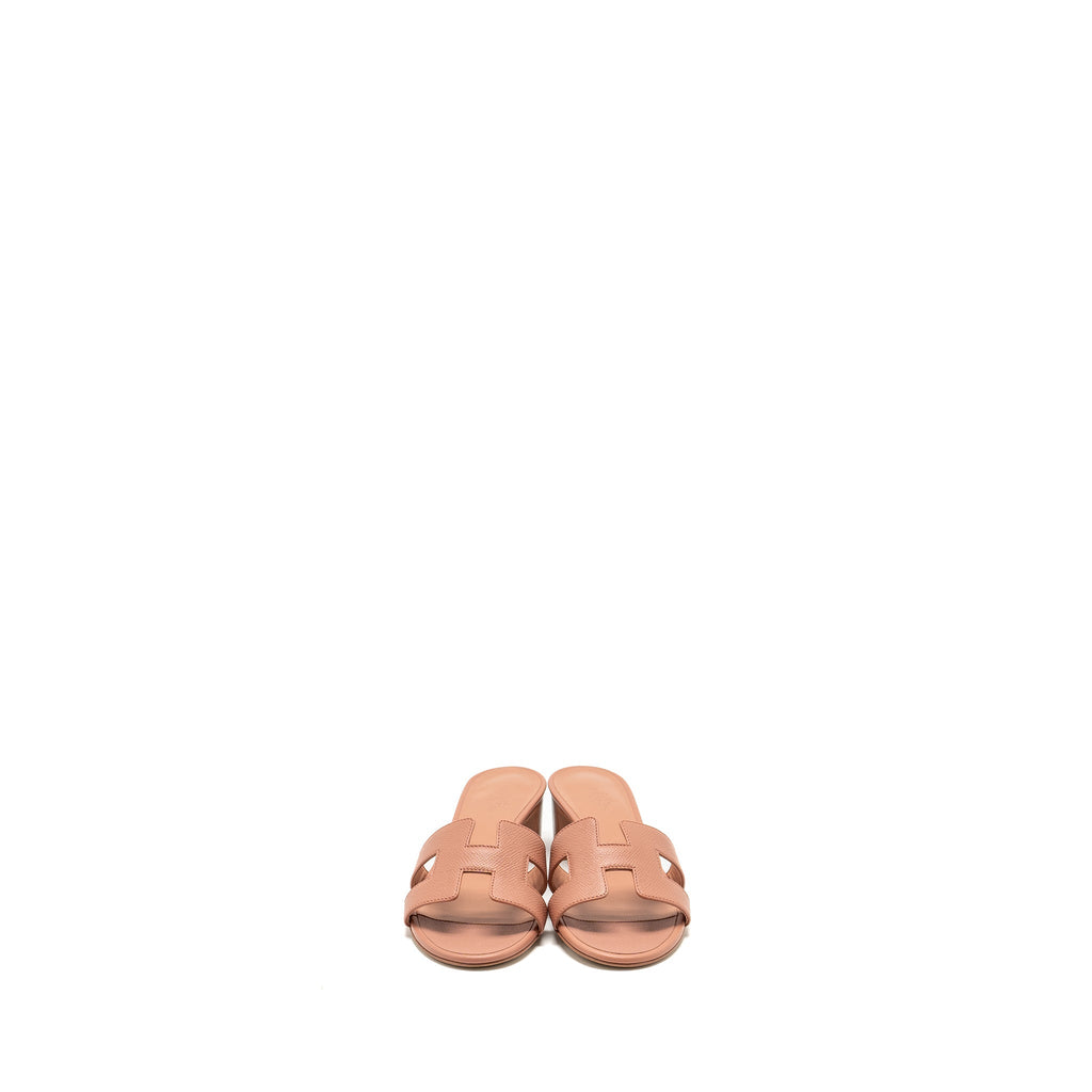 HERMES OASIS SANDALS EPSOM ROSE AUBE
