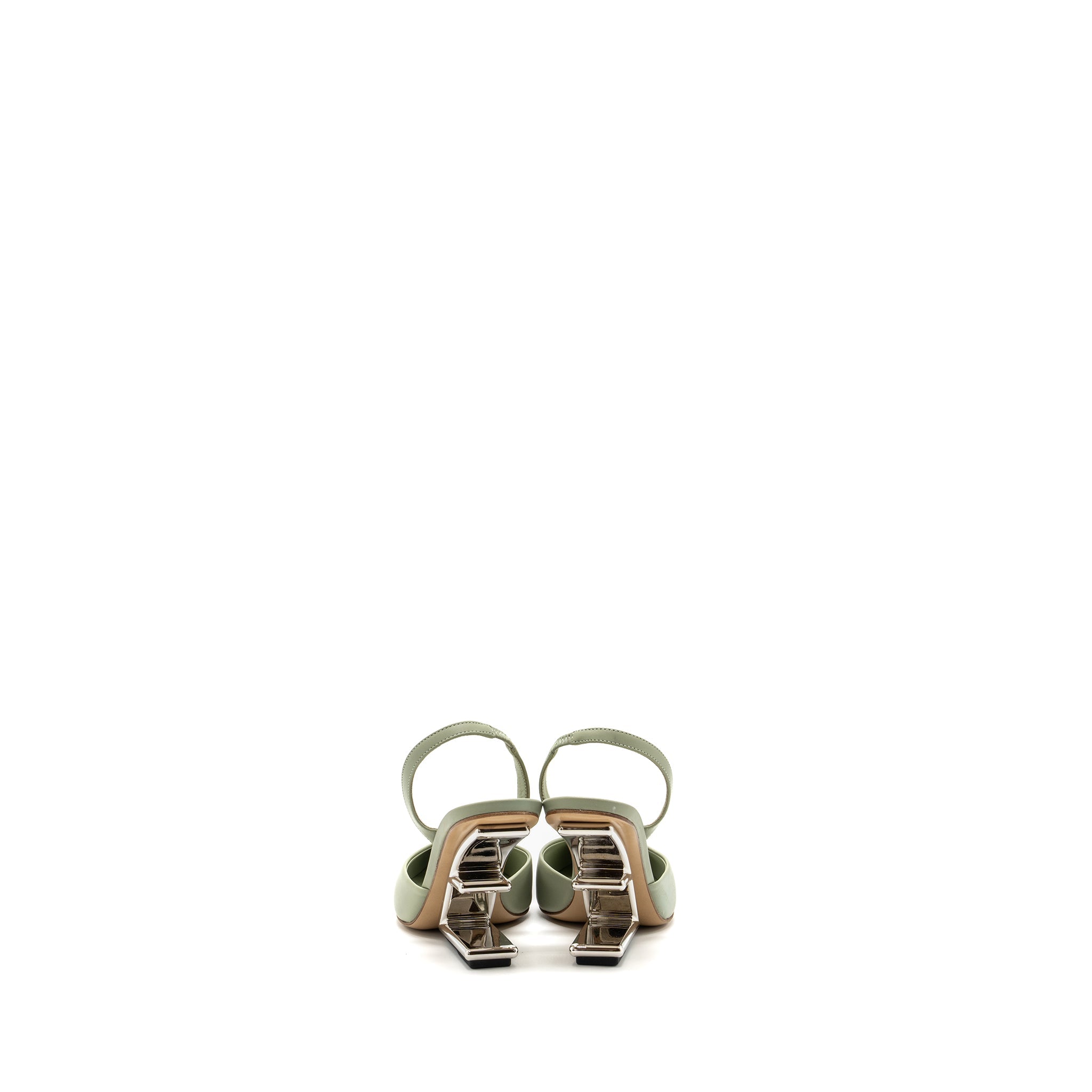 FENDI FENDI FIRST HIGH-HEELED SLINGBACKS LEATHER GREEN SHW