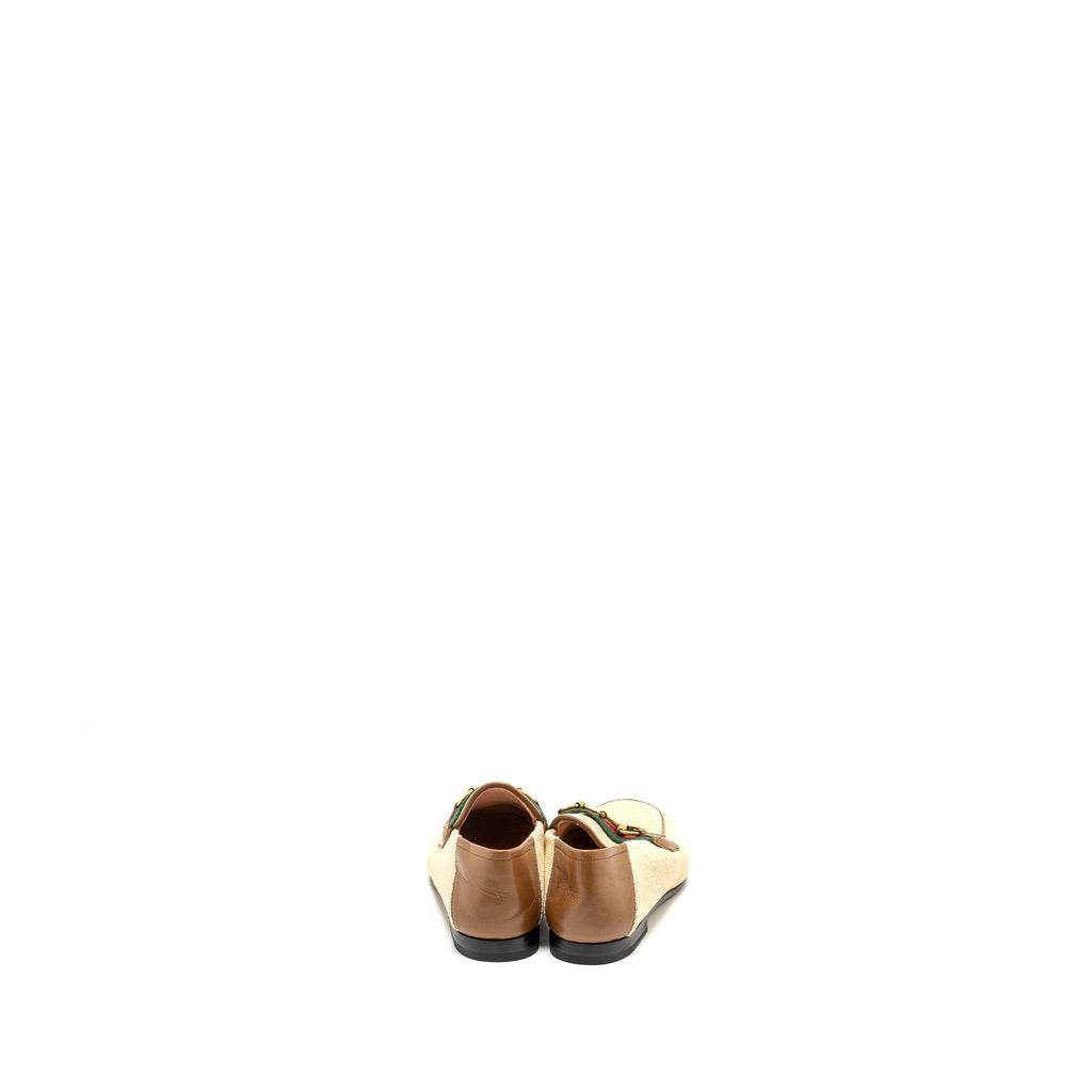 GUCCI HORSEBIT BRIXTON LOAFER CANVAS /LEATHER BEIGE/ BROWN