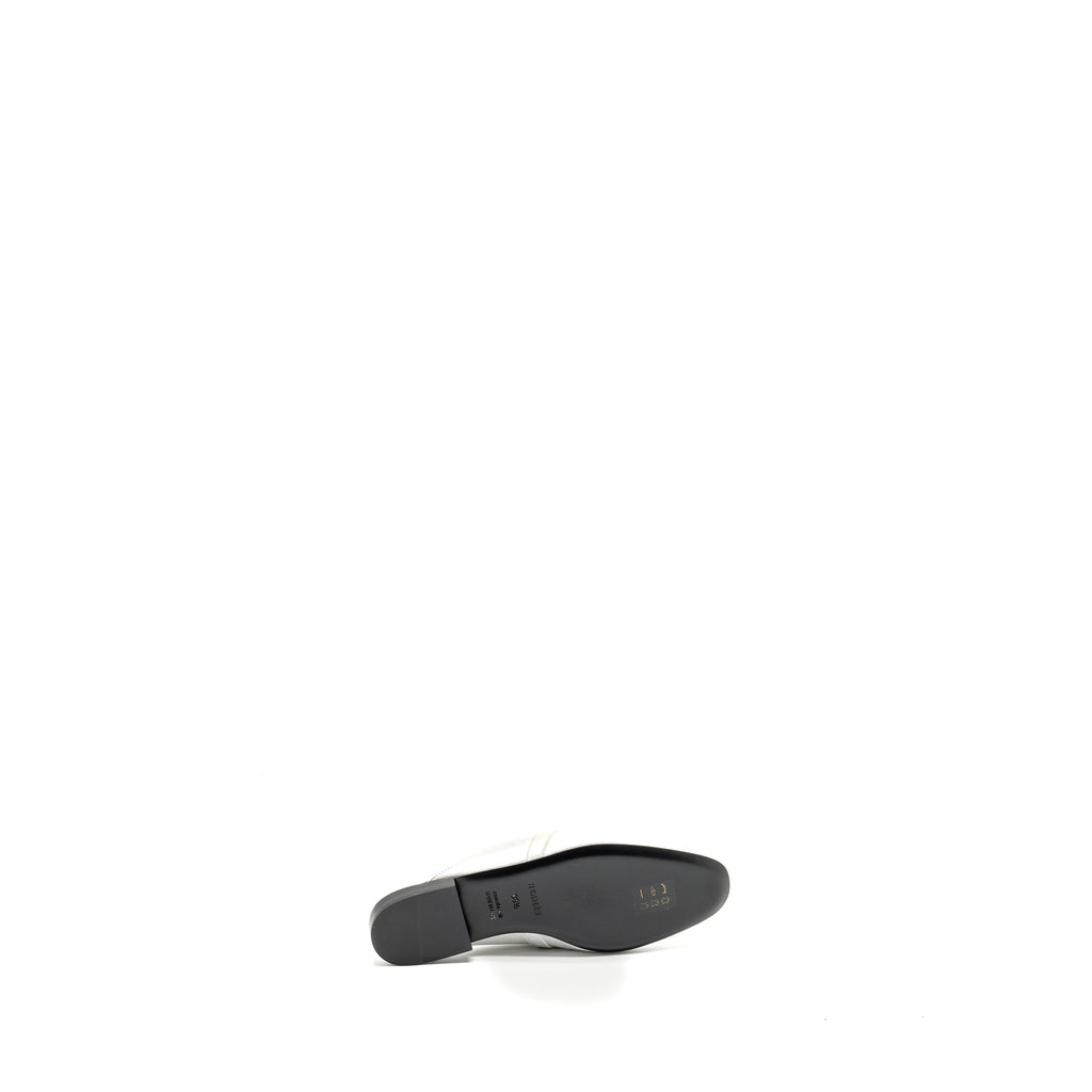 HERMES OZ MULE SUEDE GOATSKIN SILVER LGHW
