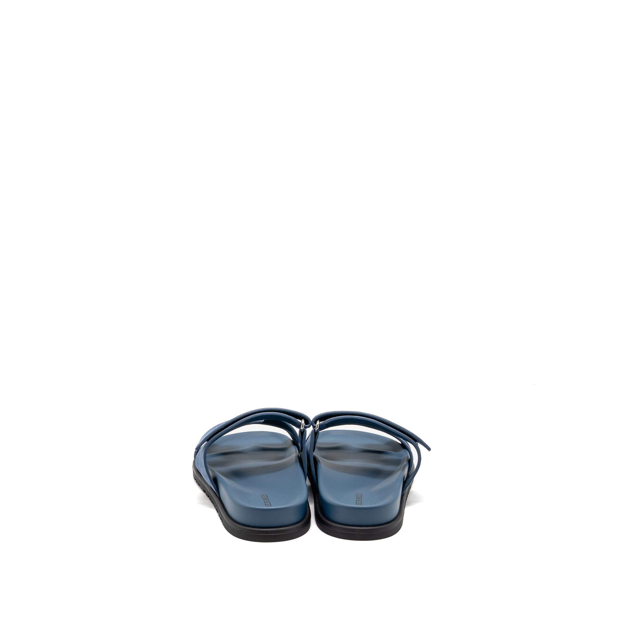 HERMES FEMME CHYPRE SANDALS CHEVRE VELOURS BLEU TURQUIN