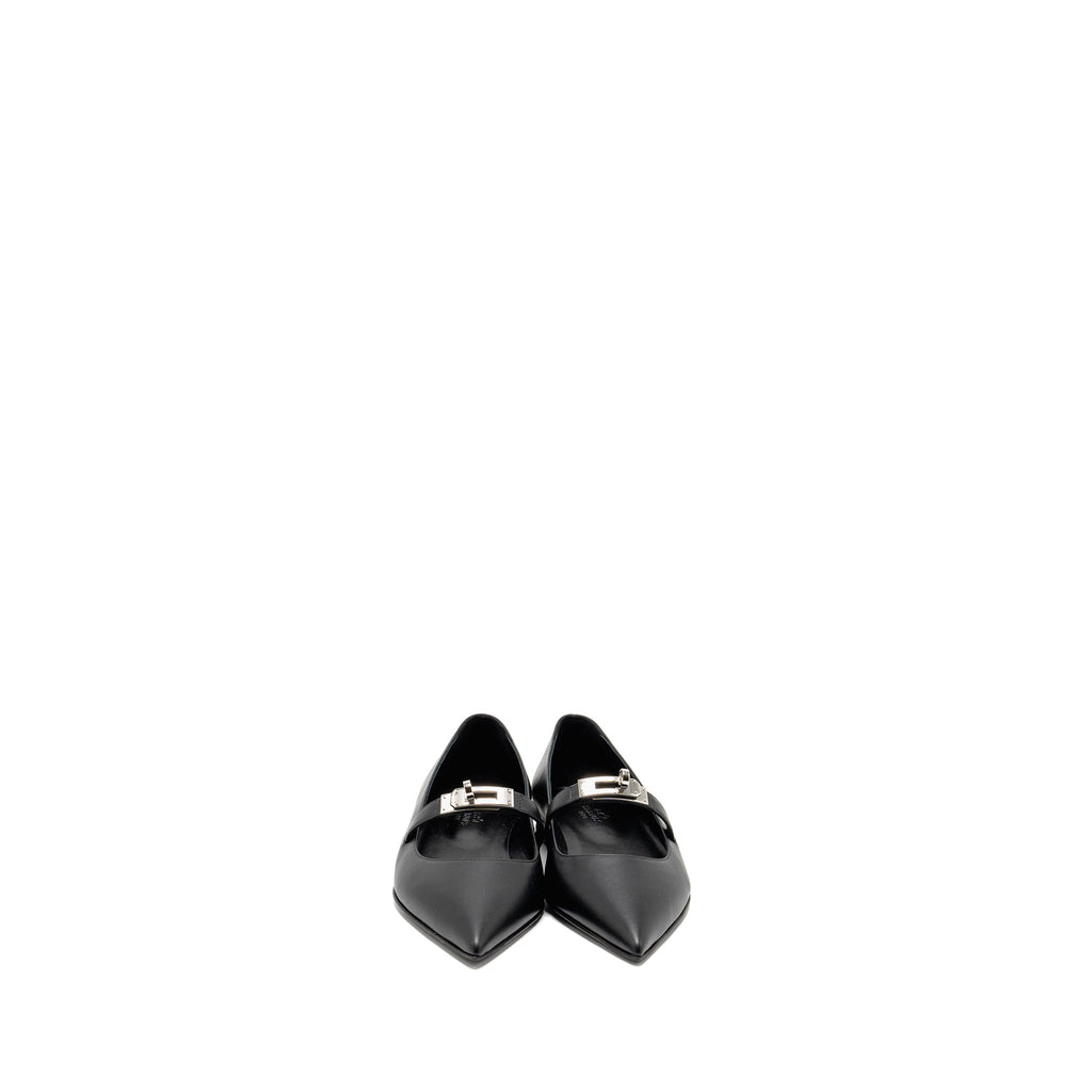 HERMES KELLY BALLET FLAT CALFSKIN BLACK SHW