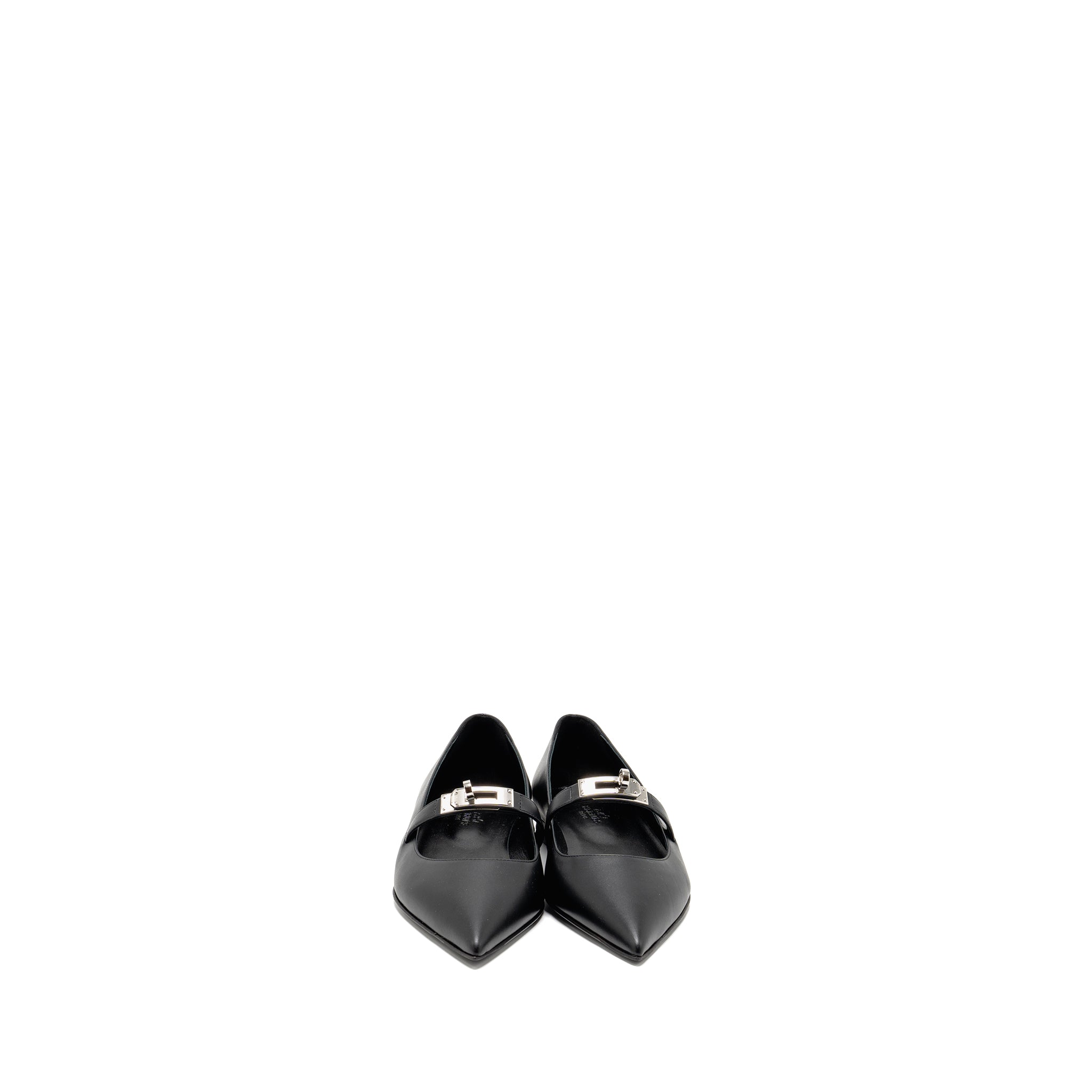 HERMES KELLY BALLET FLAT CALFSKIN BLACK SHW