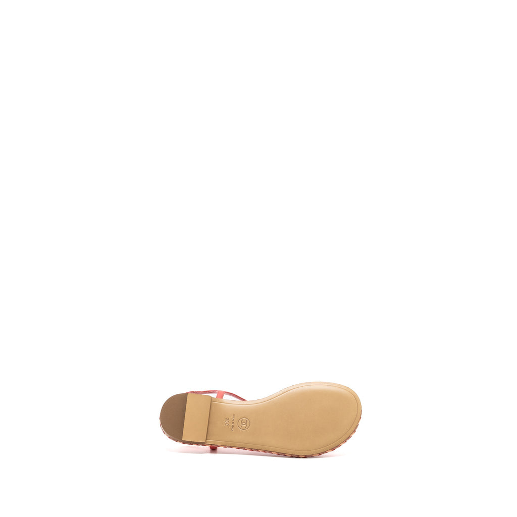 CHANEL LEATHER CHAIN SANDALS PINK/ MULTICOLOUR LGHW