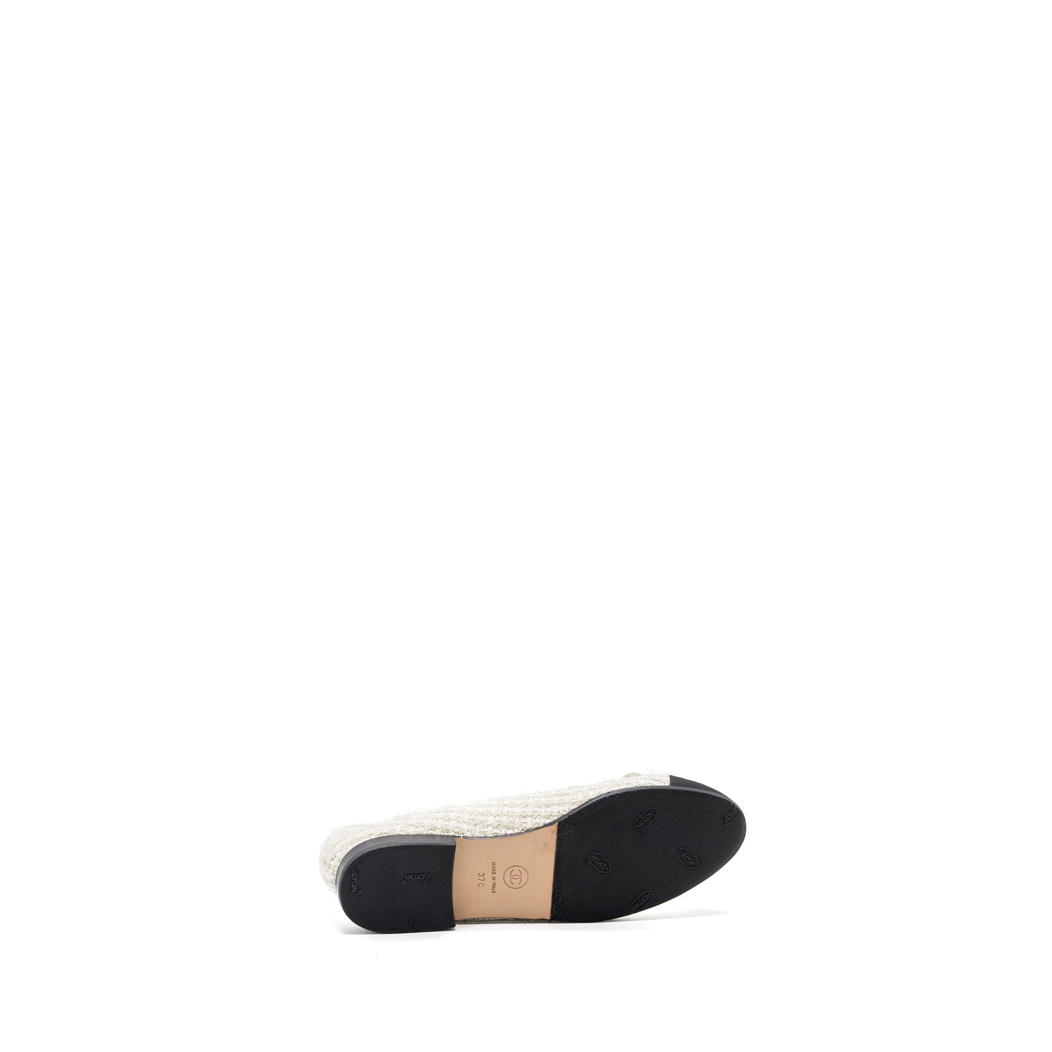 CHANEL BALLERINAS TWEED/ CANVAS BLACK/WHITE/MULTICOLUR