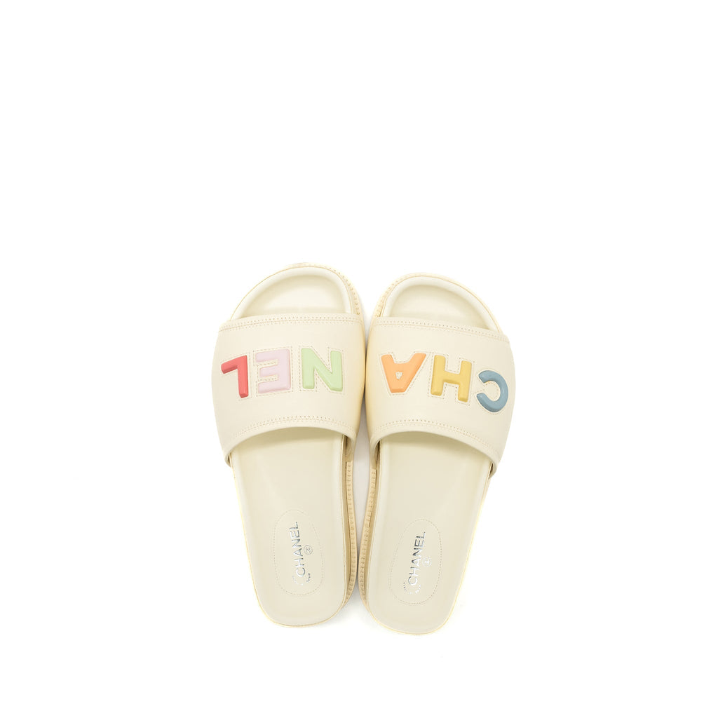 CHANEL LETTER SANDAL LEATHER WHITE/MULTICOLOUR