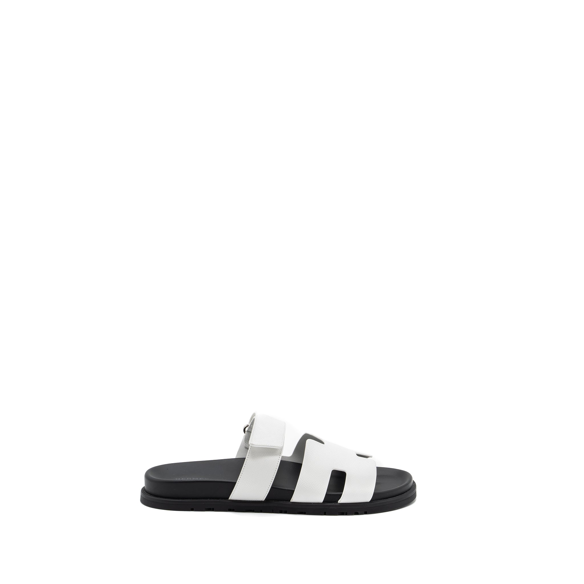HERMES CHYPRE SANDALS EPSOM WHITE