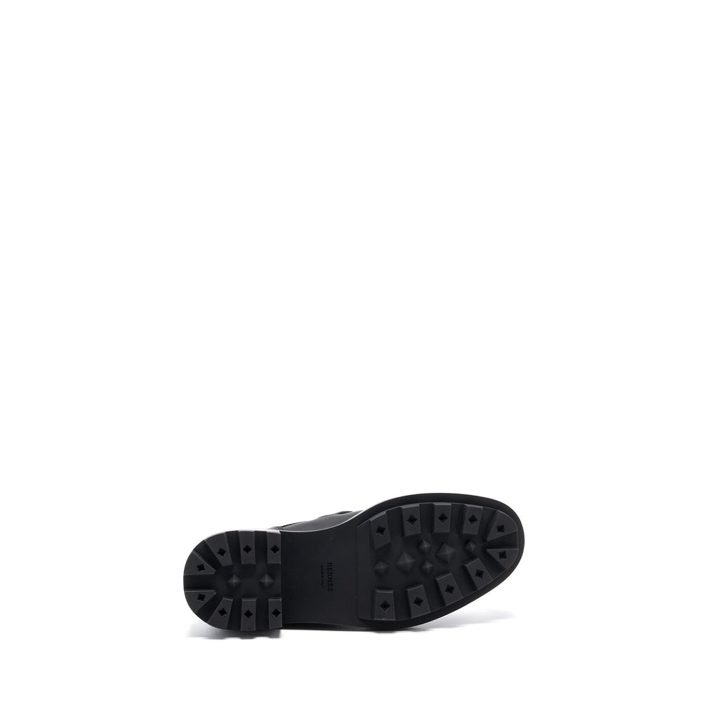 HERMES FIRST DERBY OXFORD LOAFER CALFSKIN BLACK SHW