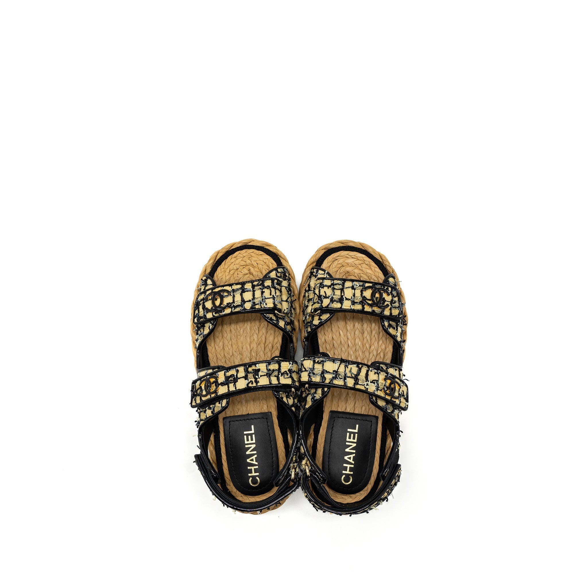 CHANEL DAD SANDALS MULTICOLOUR BLACK HARDWARE