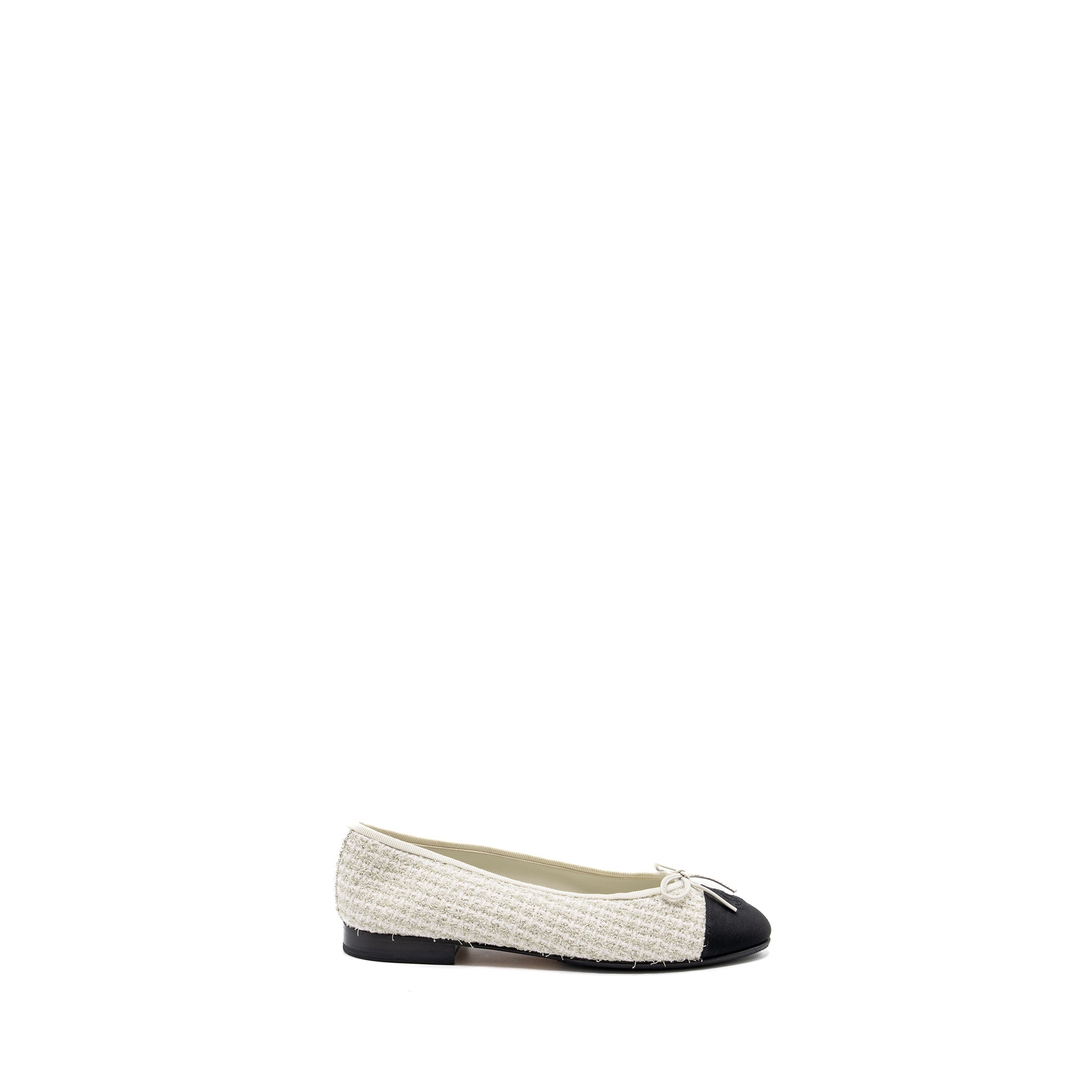 CHANEL BALLERINAS TWEED/ CANVAS BLACK/WHITE/MULTICOLUR