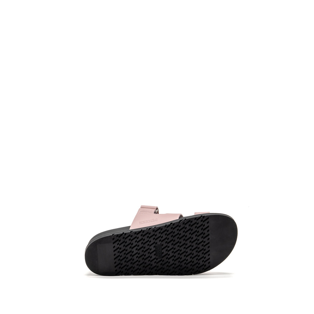 HERMES FEMME CHYPRE SANDALS CAFLSKIN ROSE CANCAN