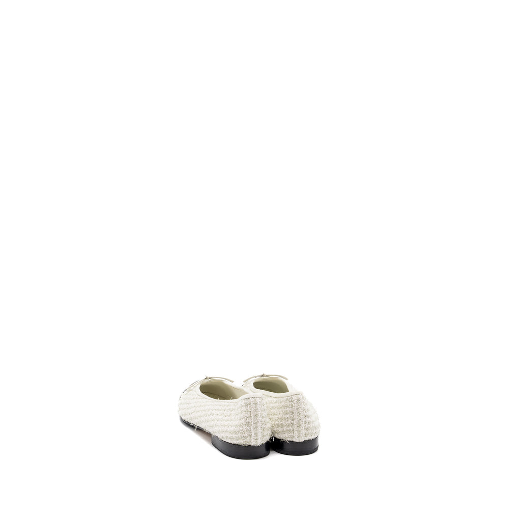 CHANEL BALLERINAS TWEED/ CANVAS BLACK/WHITE/MULTICOLUR