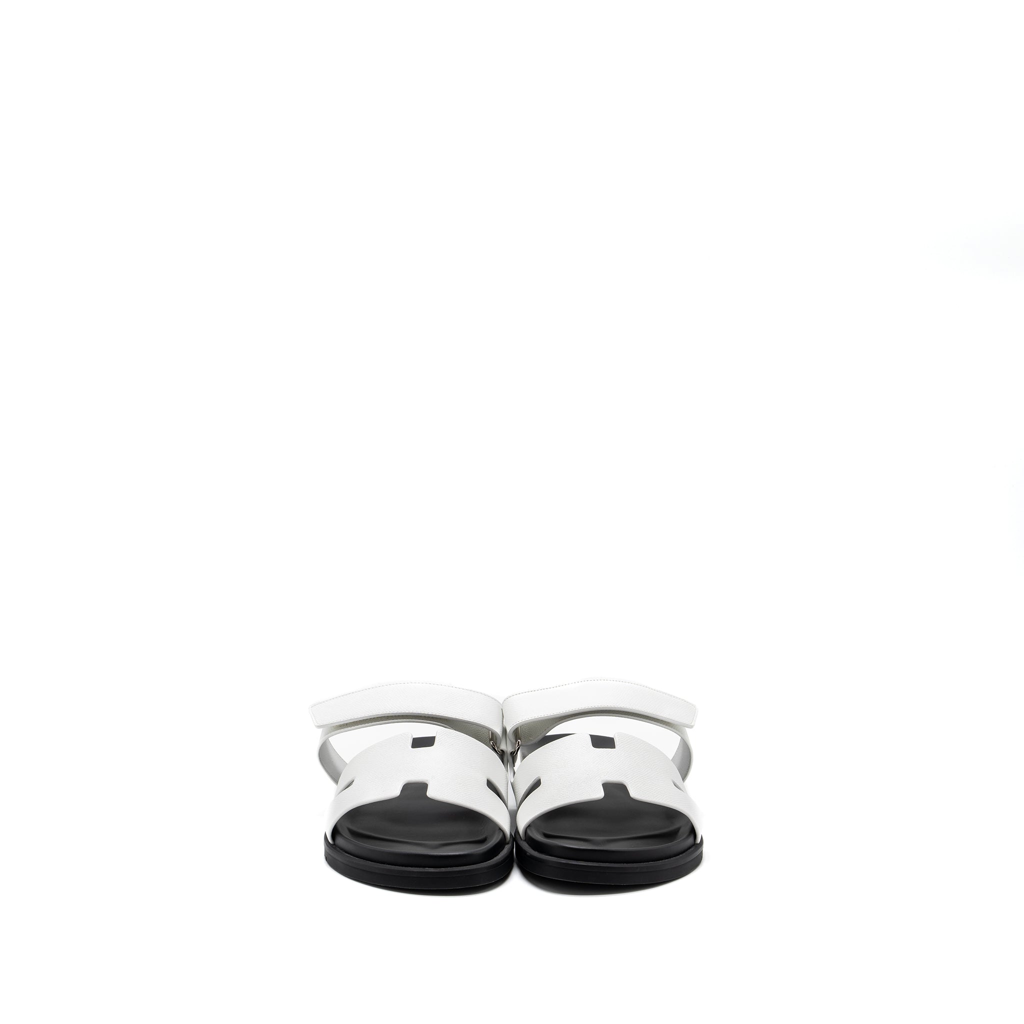 HERMES CHYPRE SANDALS EPSOM WHITE