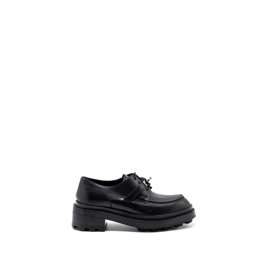 HERMES FIRST DERBY OXFORD LOAFER CALFSKIN BLACK SHW