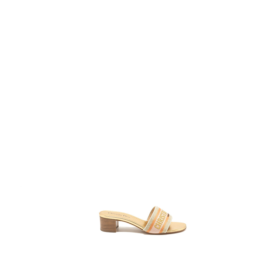 DIOR SANDALS EMBROIDERED CANVAS MULTICOLOUR