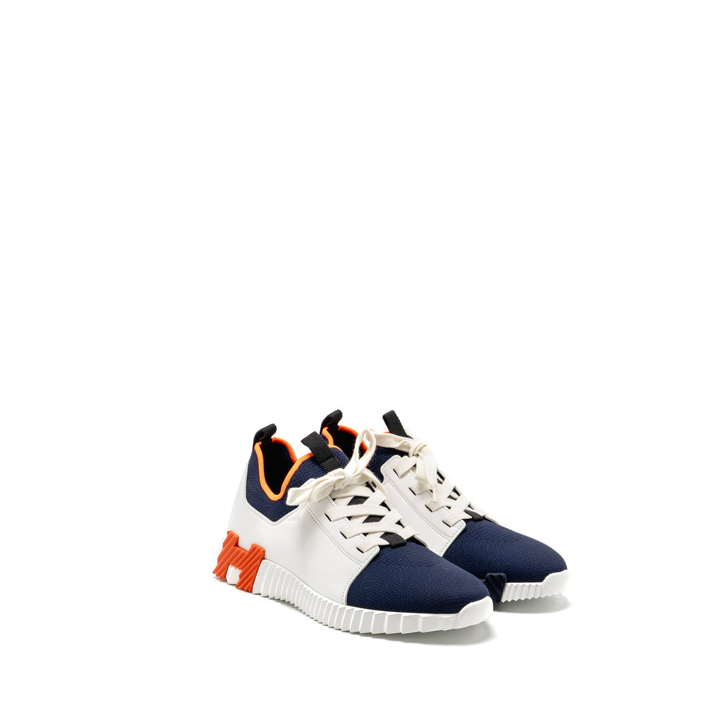 HERMES MEN’S BOUNCING SNEAKER WHITE/ NAVY/ ORANGE