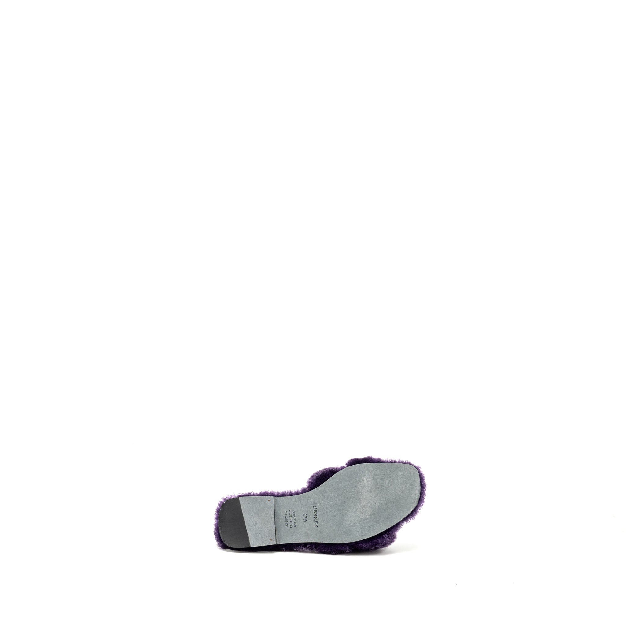 HERMES ORAN SANDAL SHEARLING PURPLE