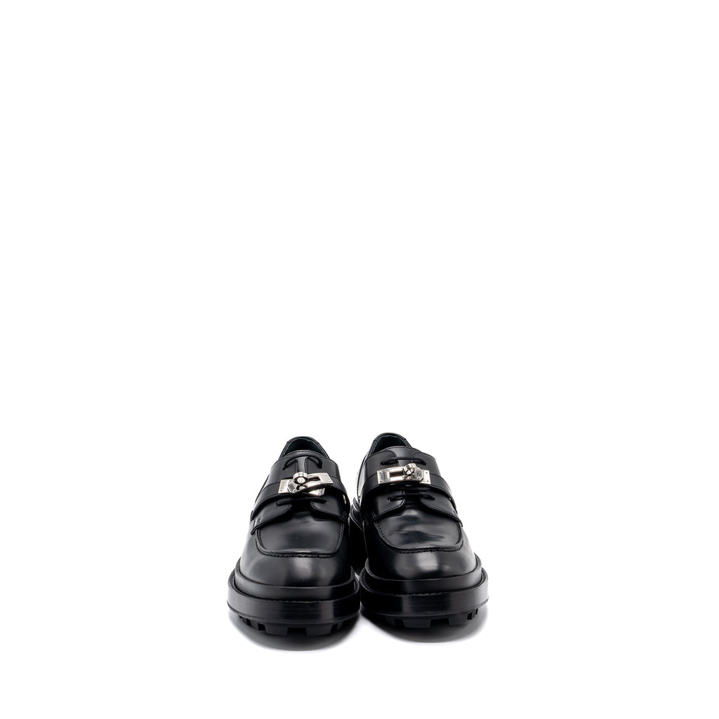 HERMES FIRST DERBY OXFORD LOAFER CALFSKIN BLACK SHW