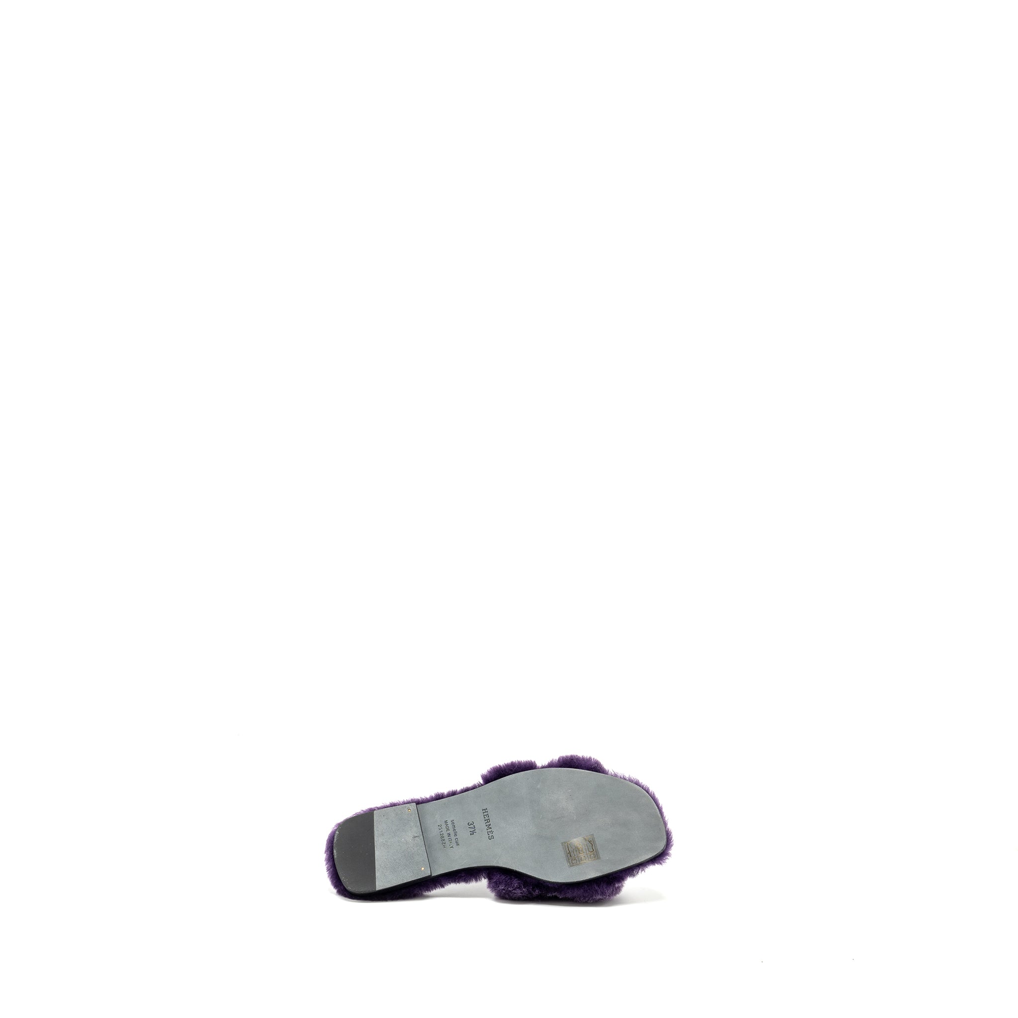 HERMES ORAN SANDAL SHEARLING PURPLE