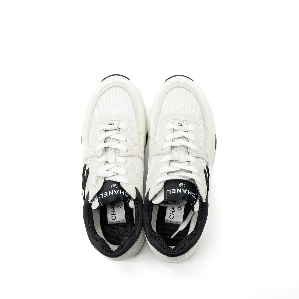 CHANEL TRAINERS SUEDE/CALFSKIN BLACK/WHITE