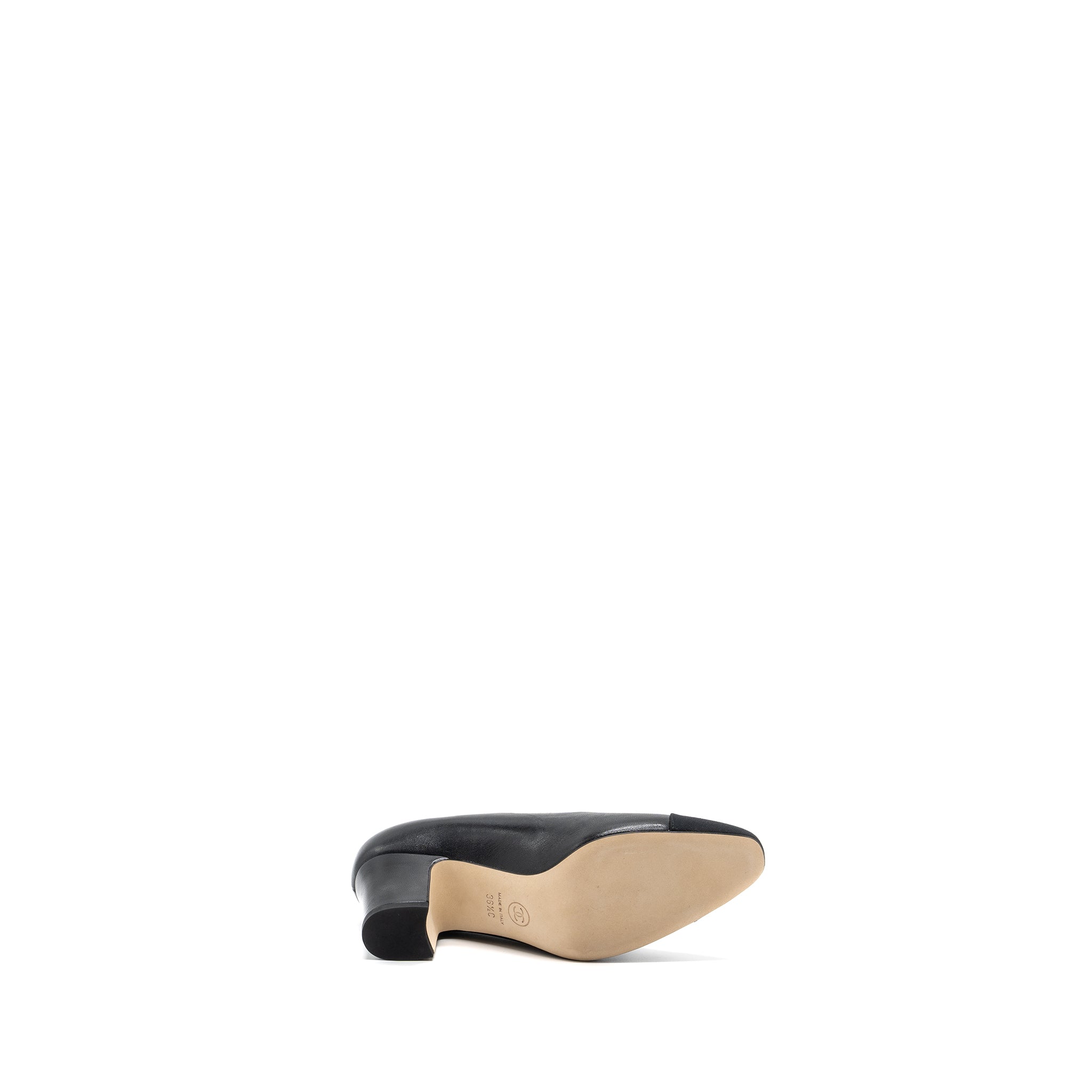 CHANEL HEELS LEATHER/ FABRIC BLACK